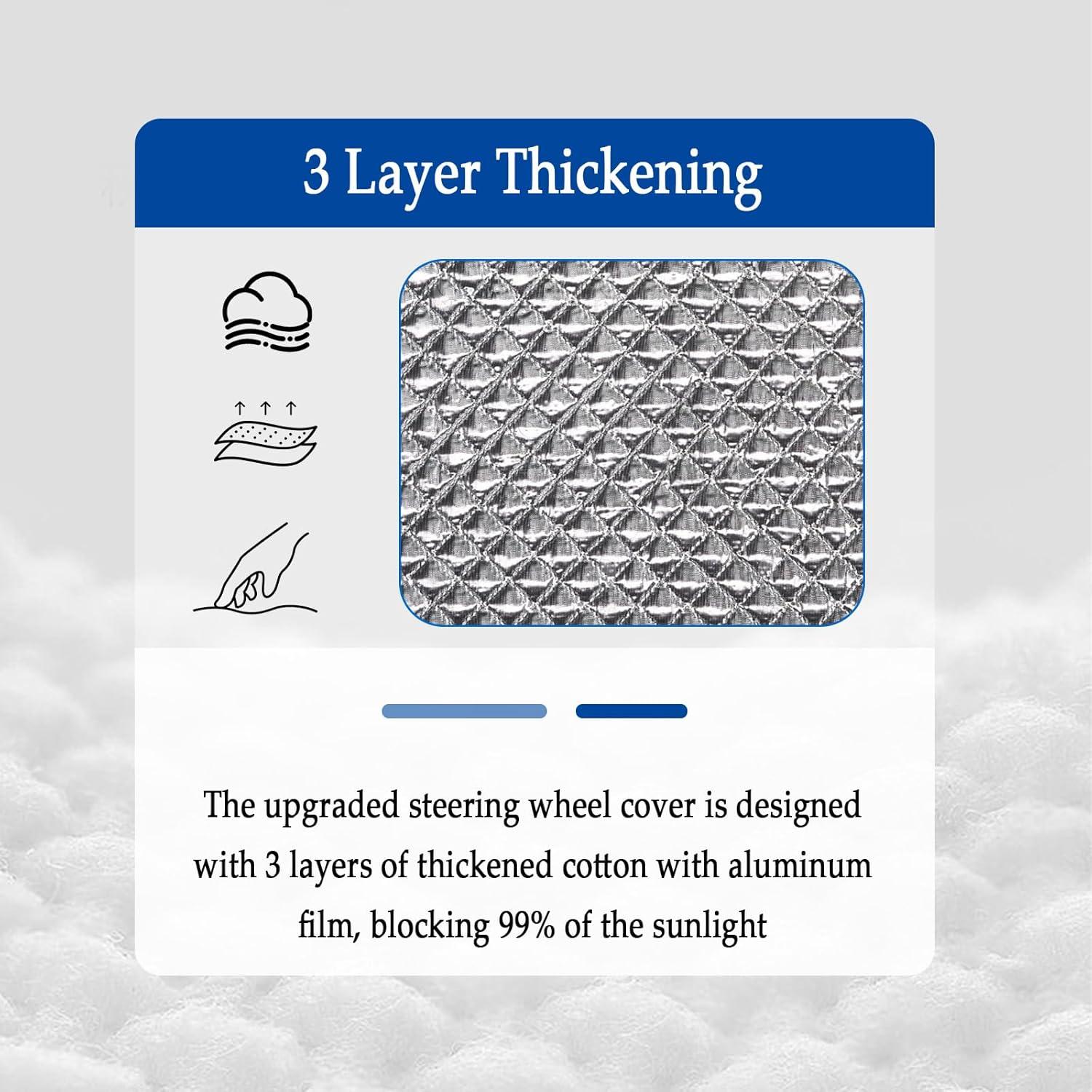 Cubierta de Volante de Coche Figpade 40 cm Protección Solar