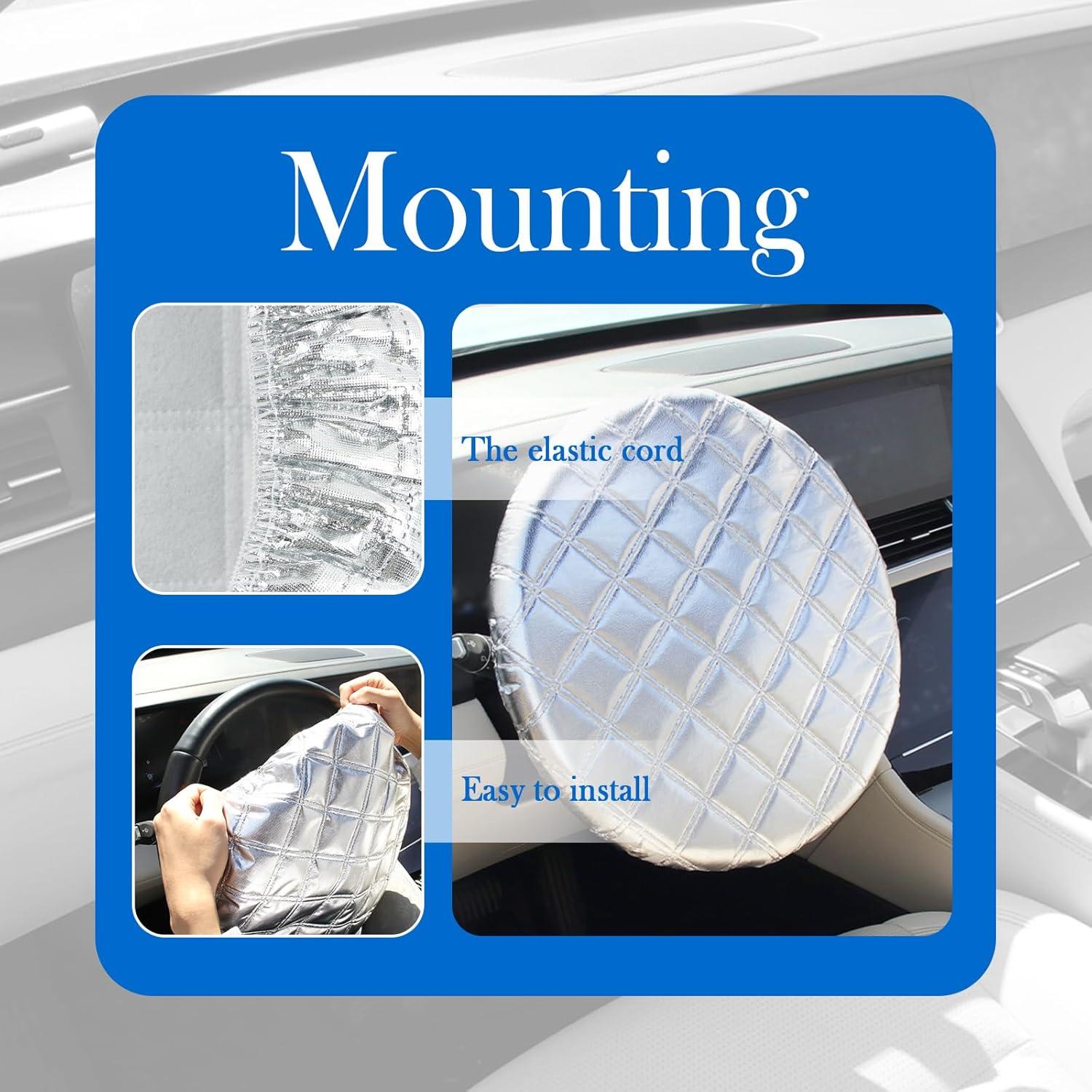 Cubierta de Volante de Coche Figpade 40 cm Protección Solar