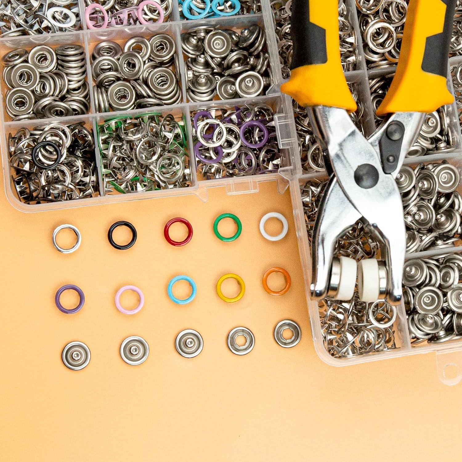 Kit de Botones de Metal a Presión NXTOV 800 Piezas 11mm