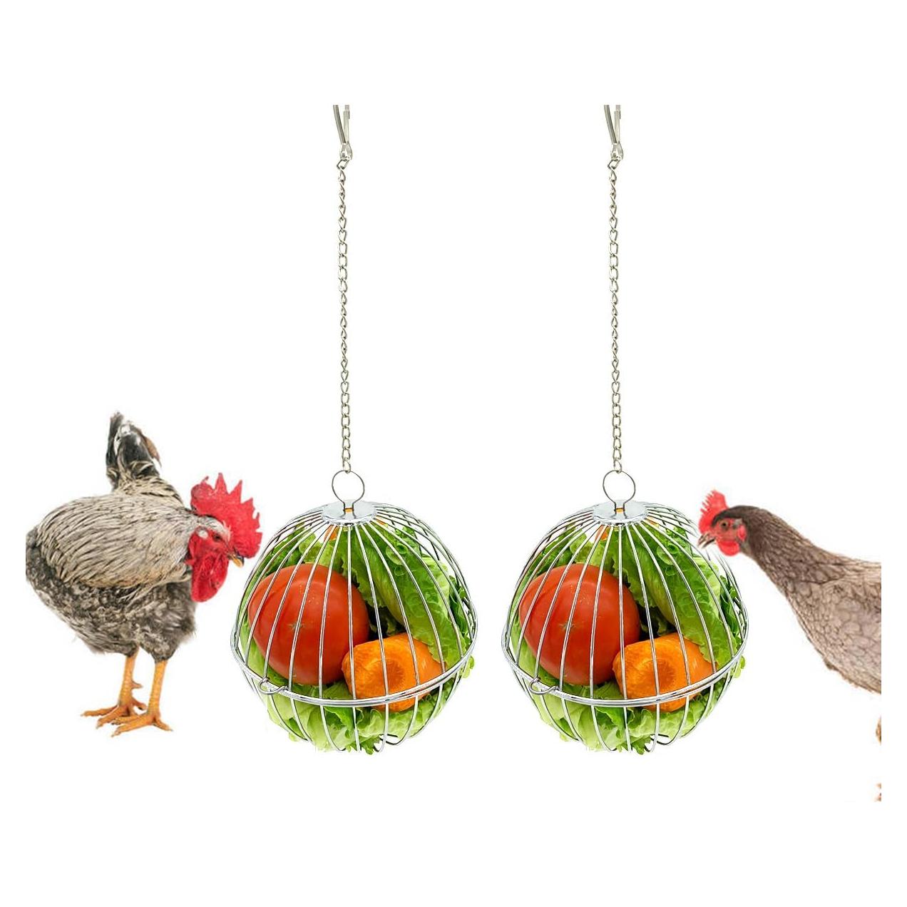 Bola Alimentadora de Verduras para Pollos Vehomy 2PCS 13cm