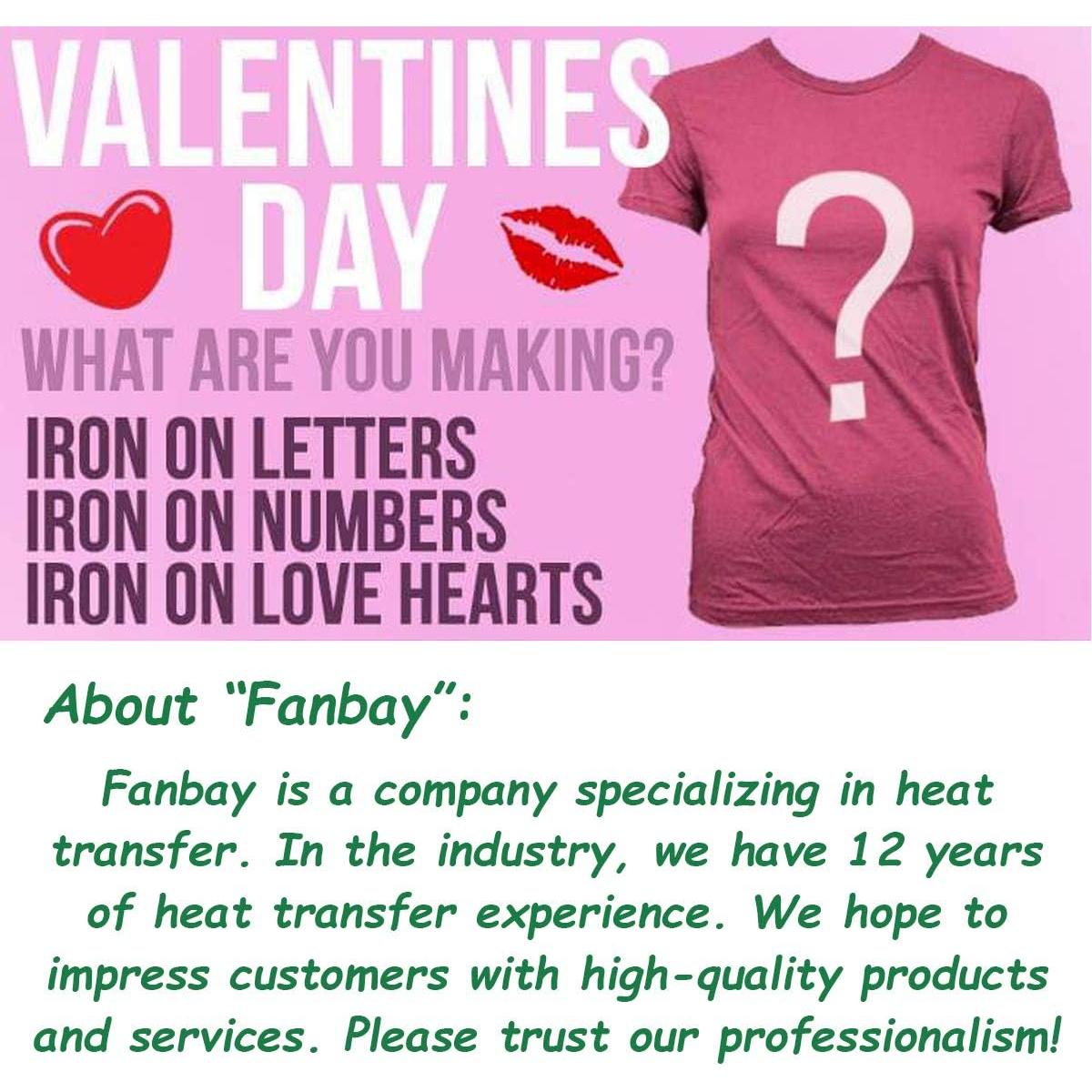 52 Letras Transferencia Calor Fanbay 7.62 cm Negro