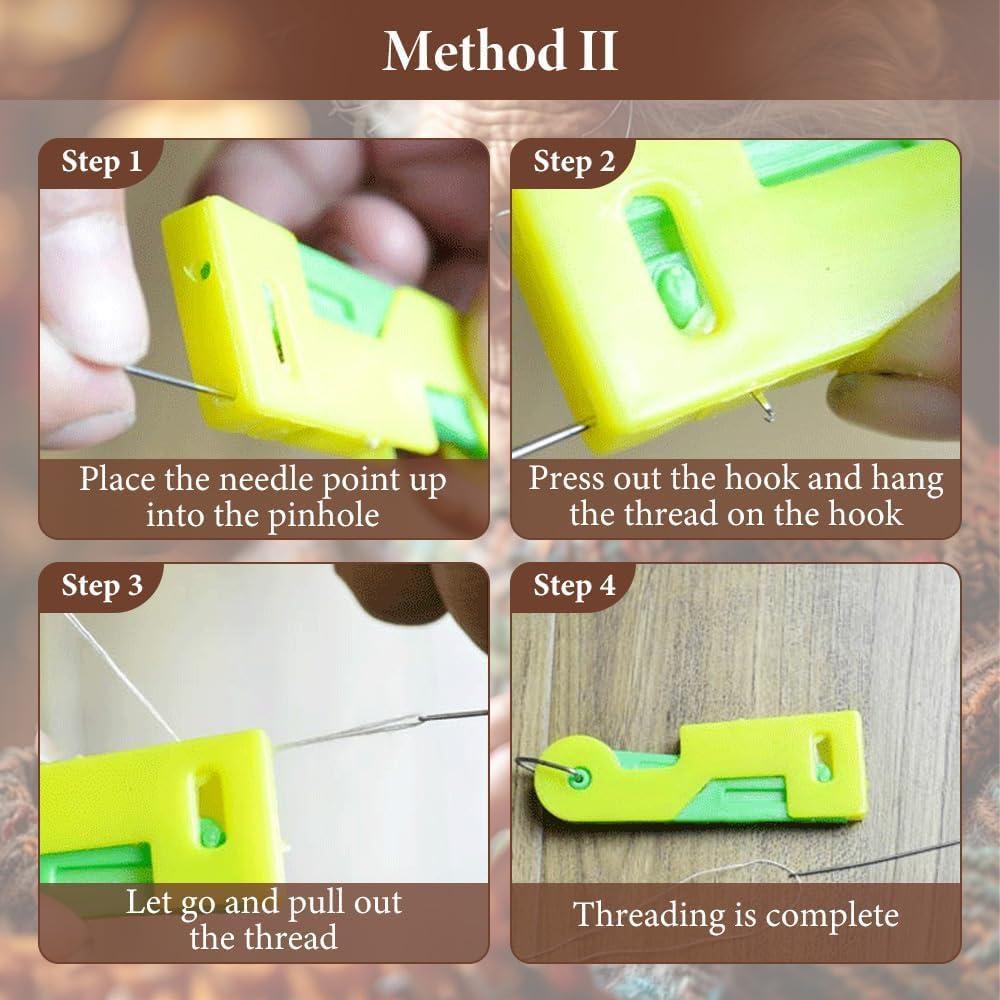 Automatic Needle Threader, 2024 Needle Threaders for Hand Sewing,Sewing Machine Needle Threader,Random Color Needle Threader Sewing Tool for DIY Embroidery Cross Stitch Craft (1)