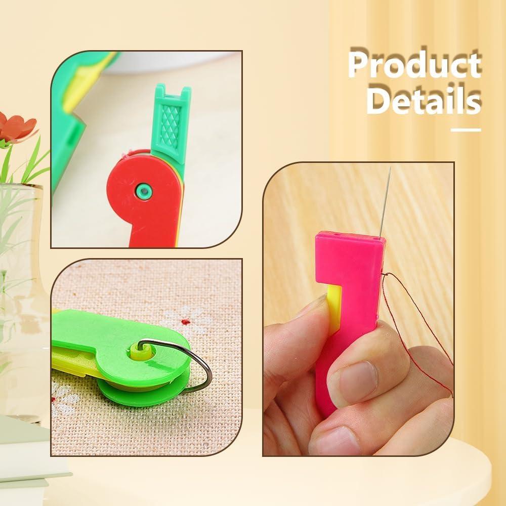 Automatic Needle Threader, 2024 Needle Threaders for Hand Sewing,Sewing Machine Needle Threader,Random Color Needle Threader Sewing Tool for DIY Embroidery Cross Stitch Craft (1)