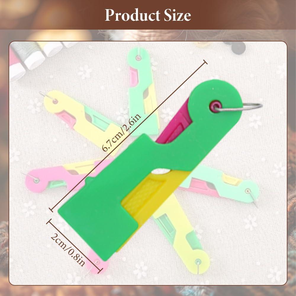 Automatic Needle Threader, 2024 Needle Threaders for Hand Sewing,Sewing Machine Needle Threader,Random Color Needle Threader Sewing Tool for DIY Embroidery Cross Stitch Craft (1)