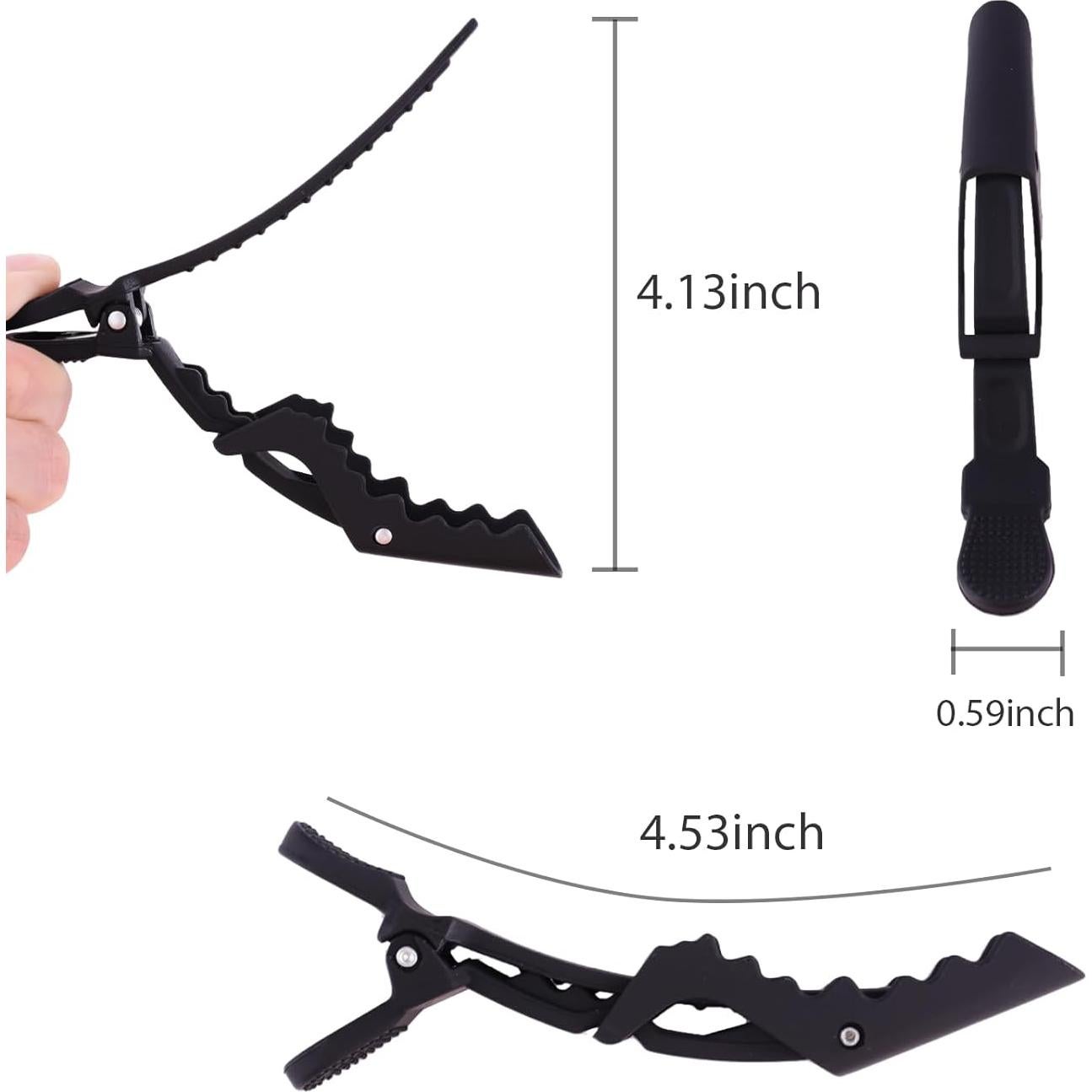 YISSION 12 Clips de Pelo Cocodrilo Negros 11.43 cm Accesorios