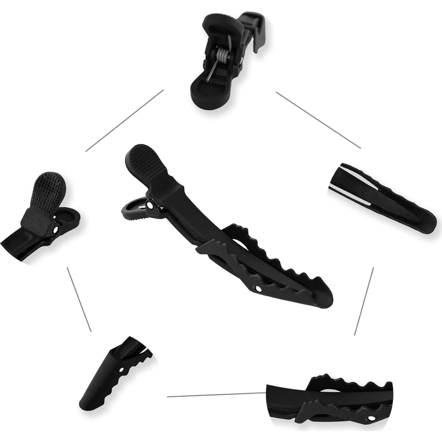 YISSION 12 Clips de Pelo Cocodrilo Negros 11.43 cm Accesorios