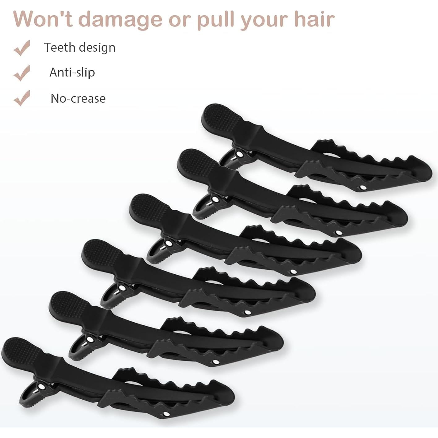 YISSION 12 Clips de Pelo Cocodrilo Negros 11.43 cm Accesorios