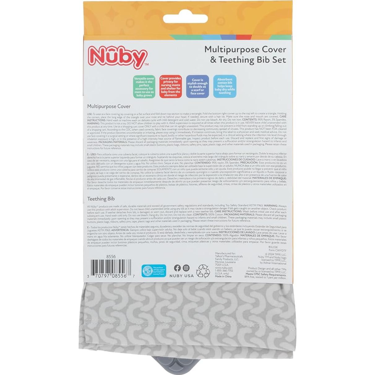 Cubierta de Lactancia 5 en 1 Nuby con Babero de Dentición