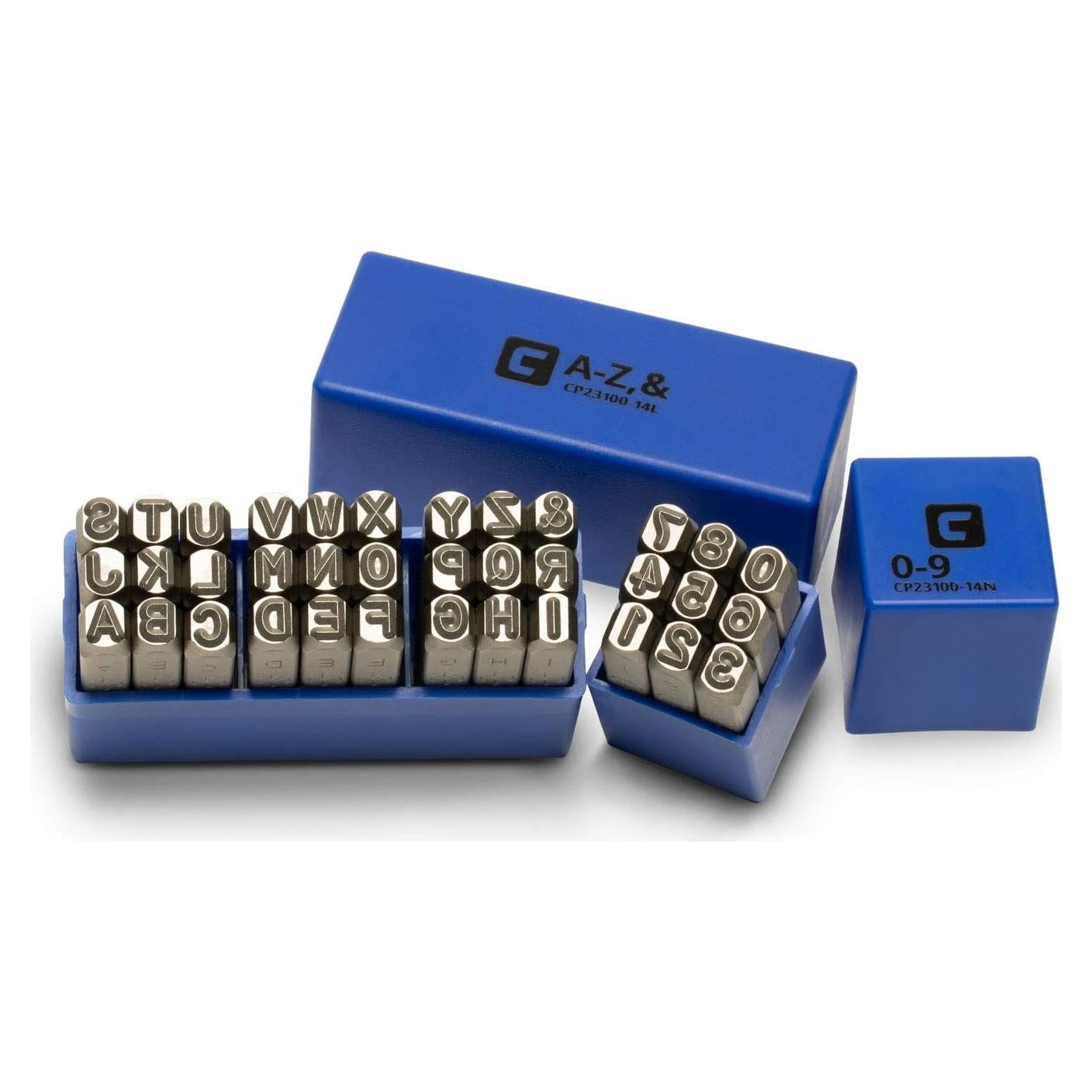 Juego de Sellos de Letras y Números Capri Tools 36 Piezas