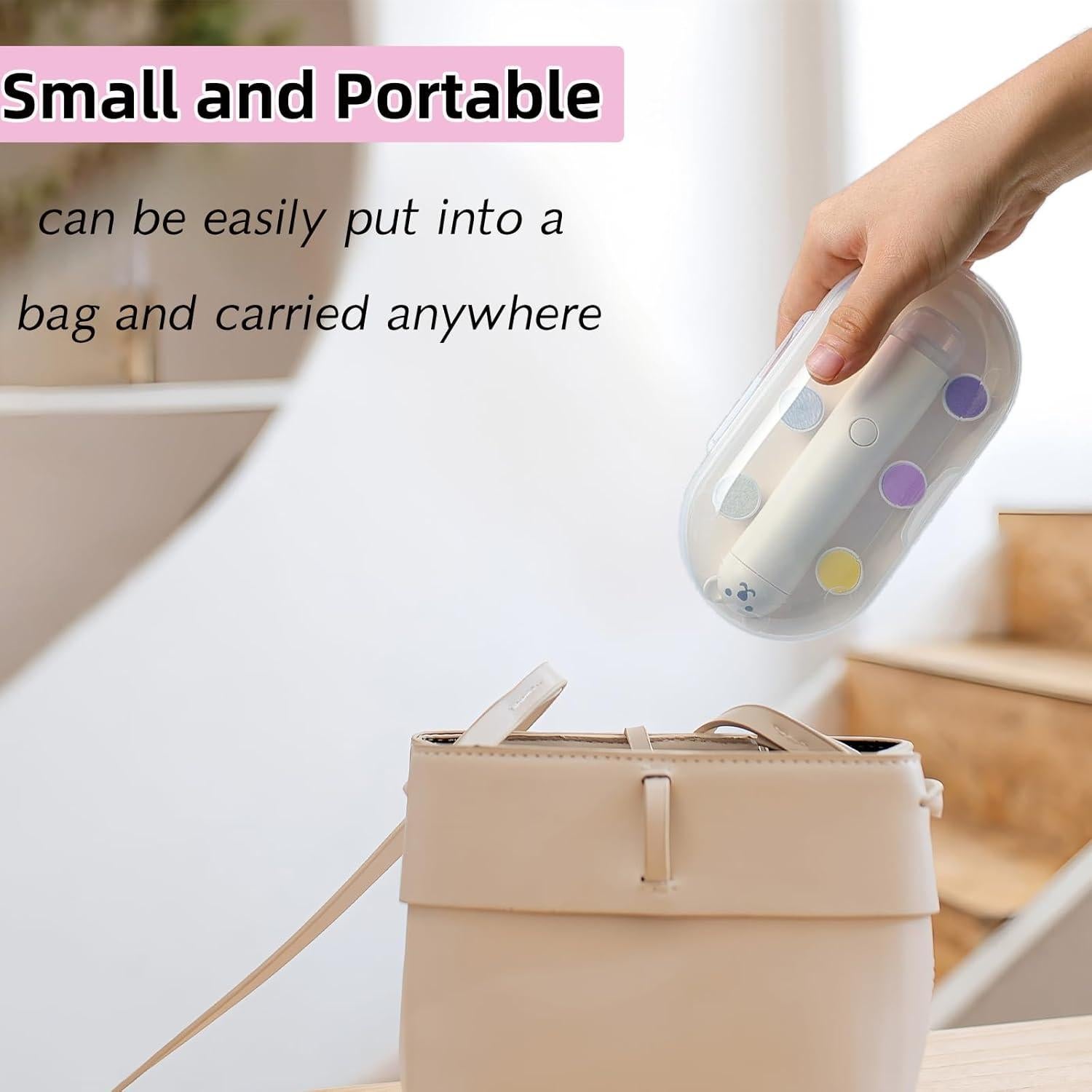 Cortador de Uñas Eléctrico PINjiaju Recargable con 6 Cabezas