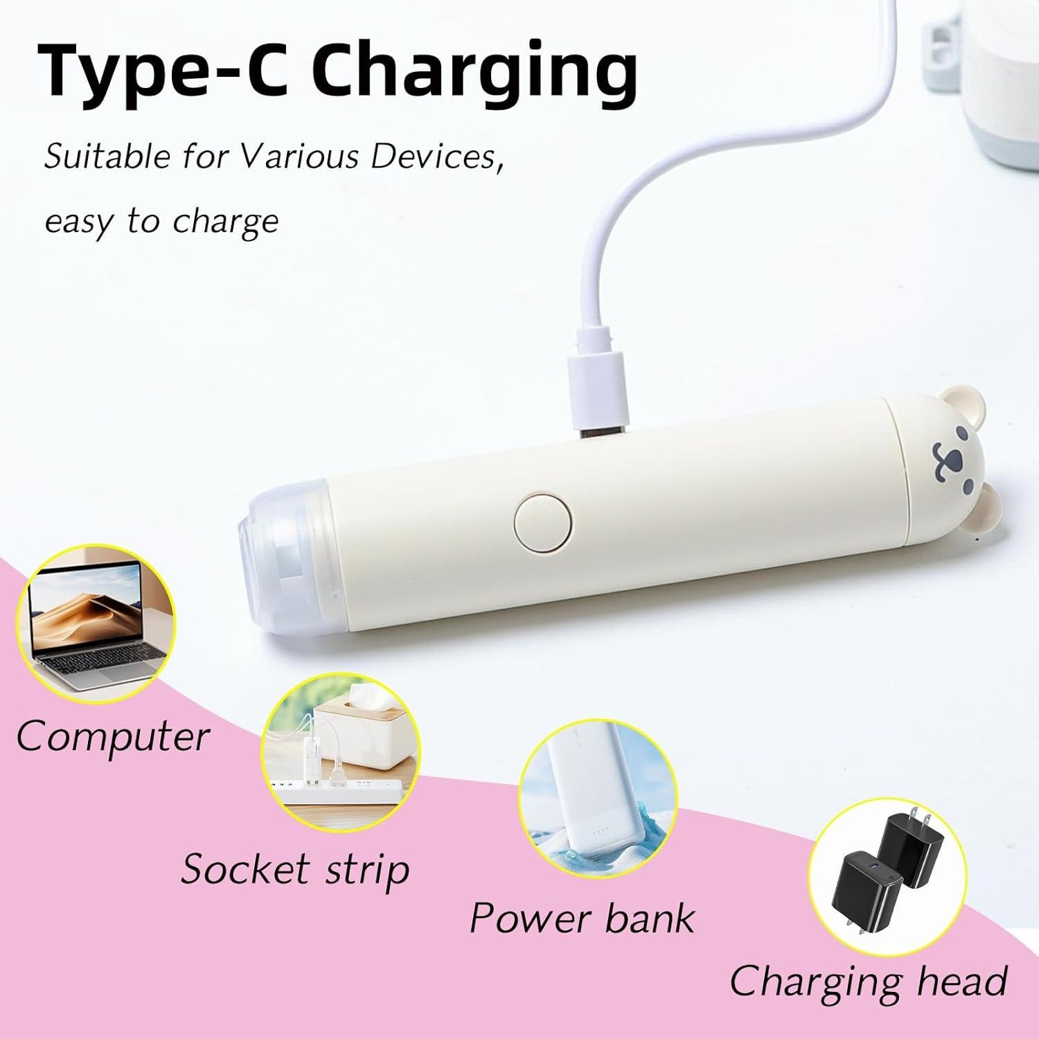 Cortador de Uñas Eléctrico PINjiaju Recargable con 6 Cabezas