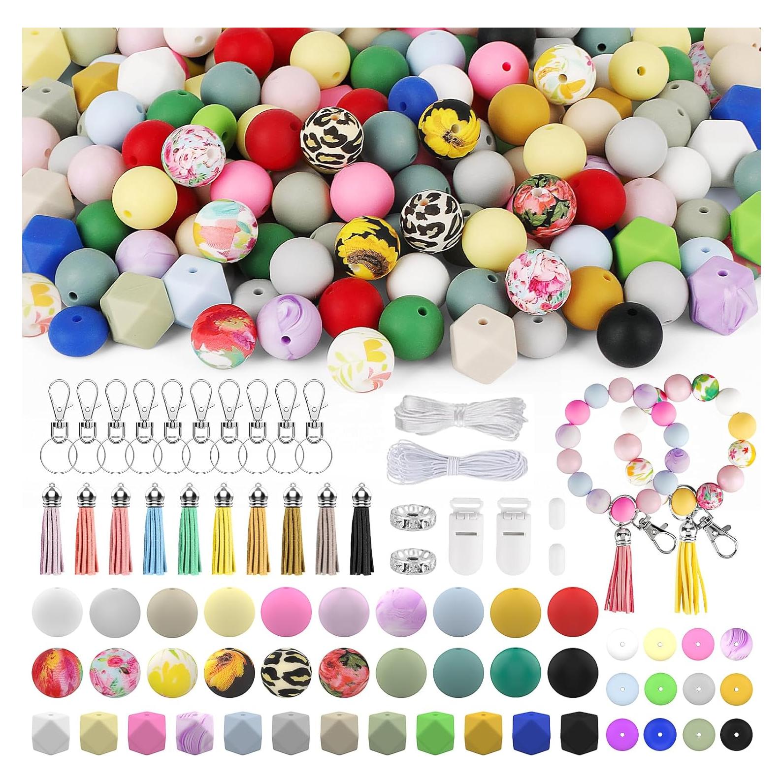 Kit de Perlas de Silicona Skalamio 246 Piezas 15mm Floral