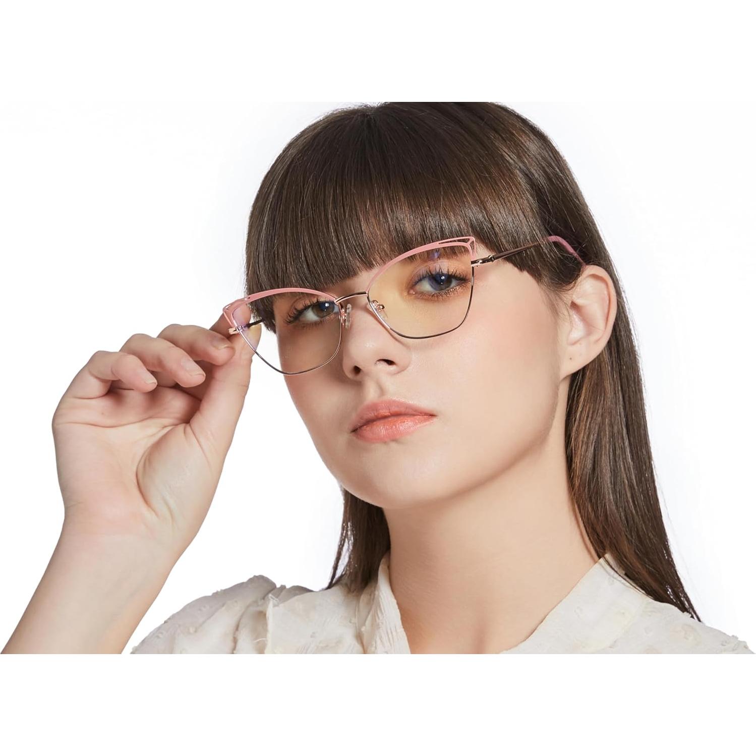 Gafas de luz azul para mujer - Metal Rosa Dorado - Ojo de Gato
