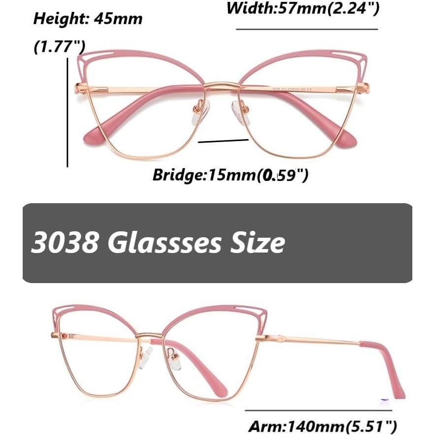 Gafas de luz azul para mujer - Metal Rosa Dorado - Ojo de Gato