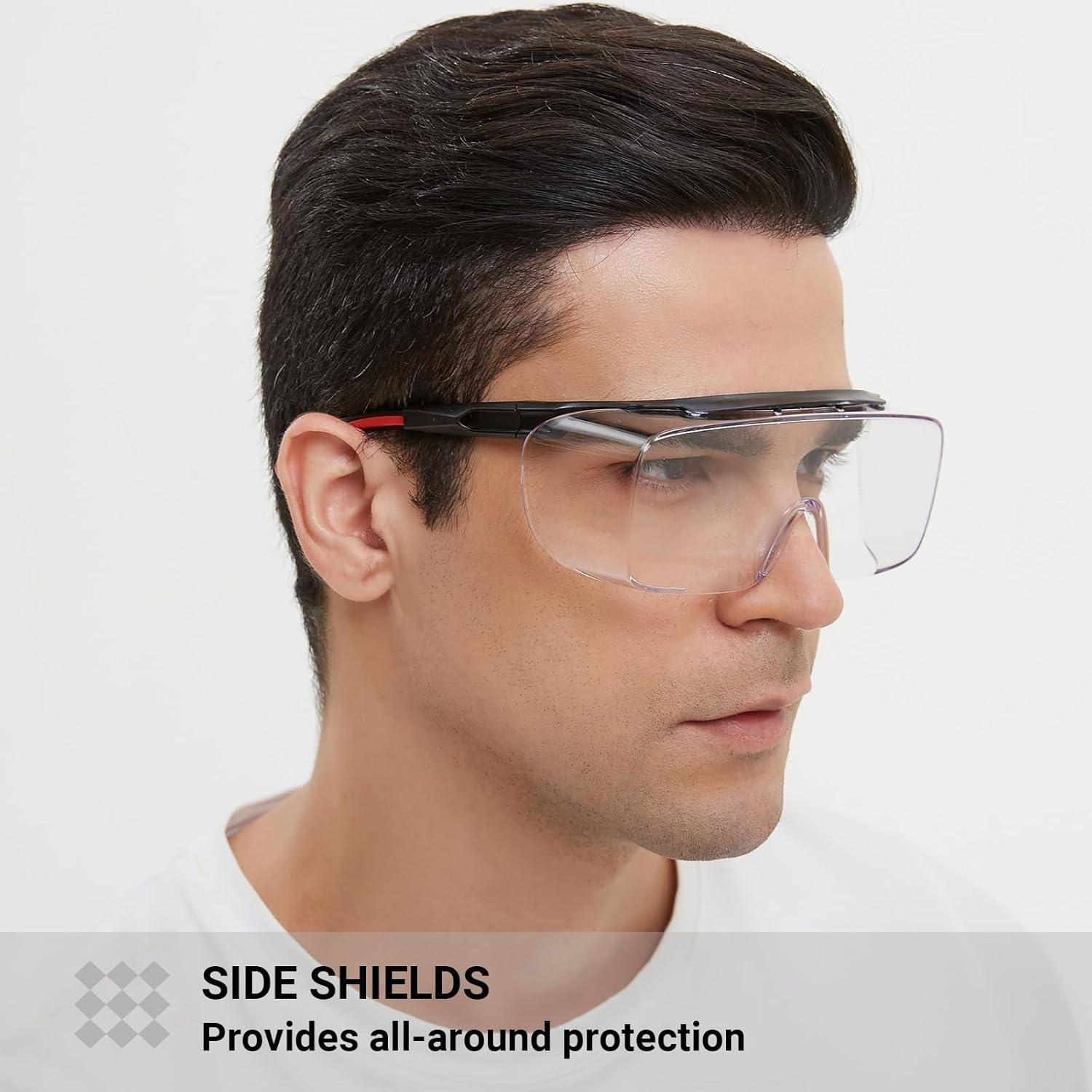Gafas de Seguridad sobre Gafas Graduadas ANSI Z87.1 - Rojo/Negro