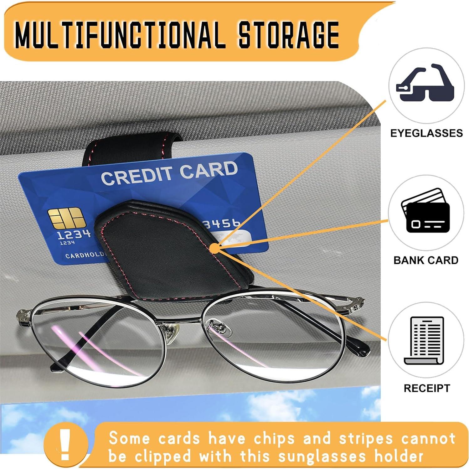 Soporte de Gafas de Sol Syusia para Visera de Coche Negro