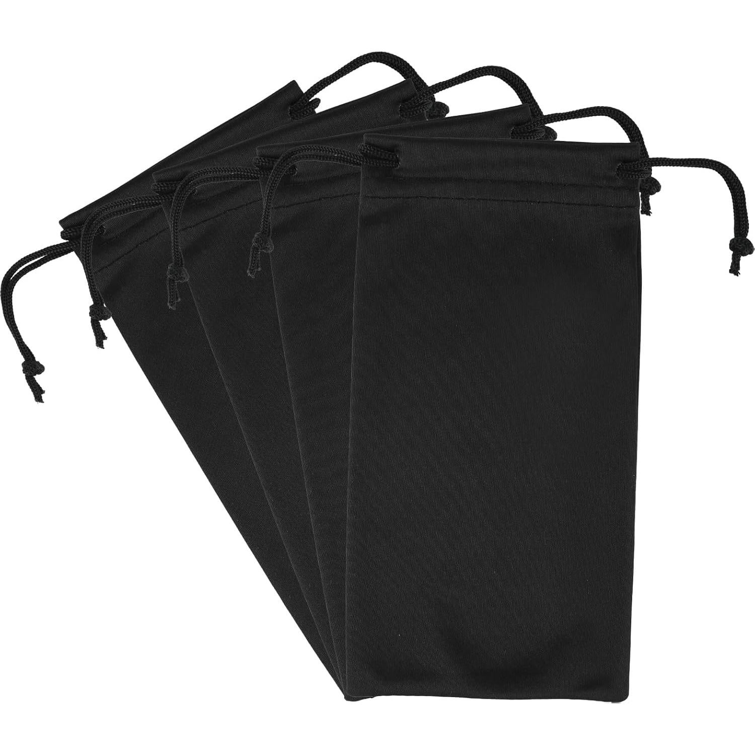 4 Bolsas de Gafas Microfibra con Cierre de Cuerda - Colores Variados