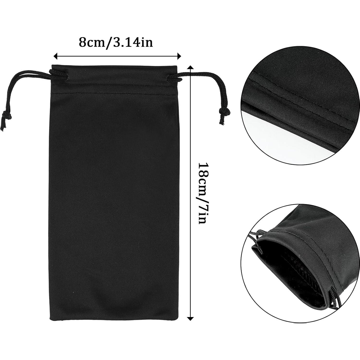 4 Bolsas de Gafas Microfibra con Cierre de Cuerda - Colores Variados