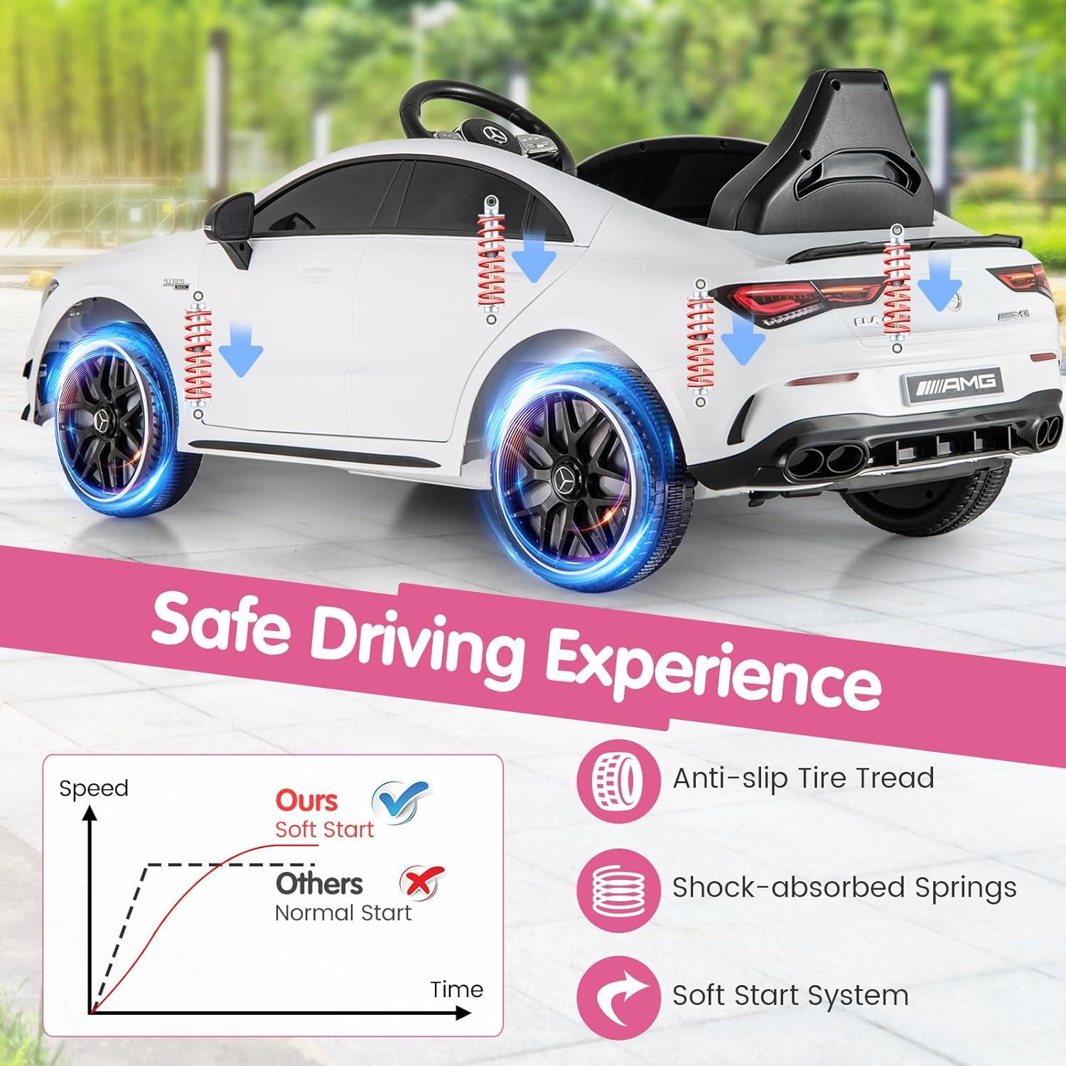 Coche Eléctrico Mercedes-Benz 12V Costzon para Niños Blanco