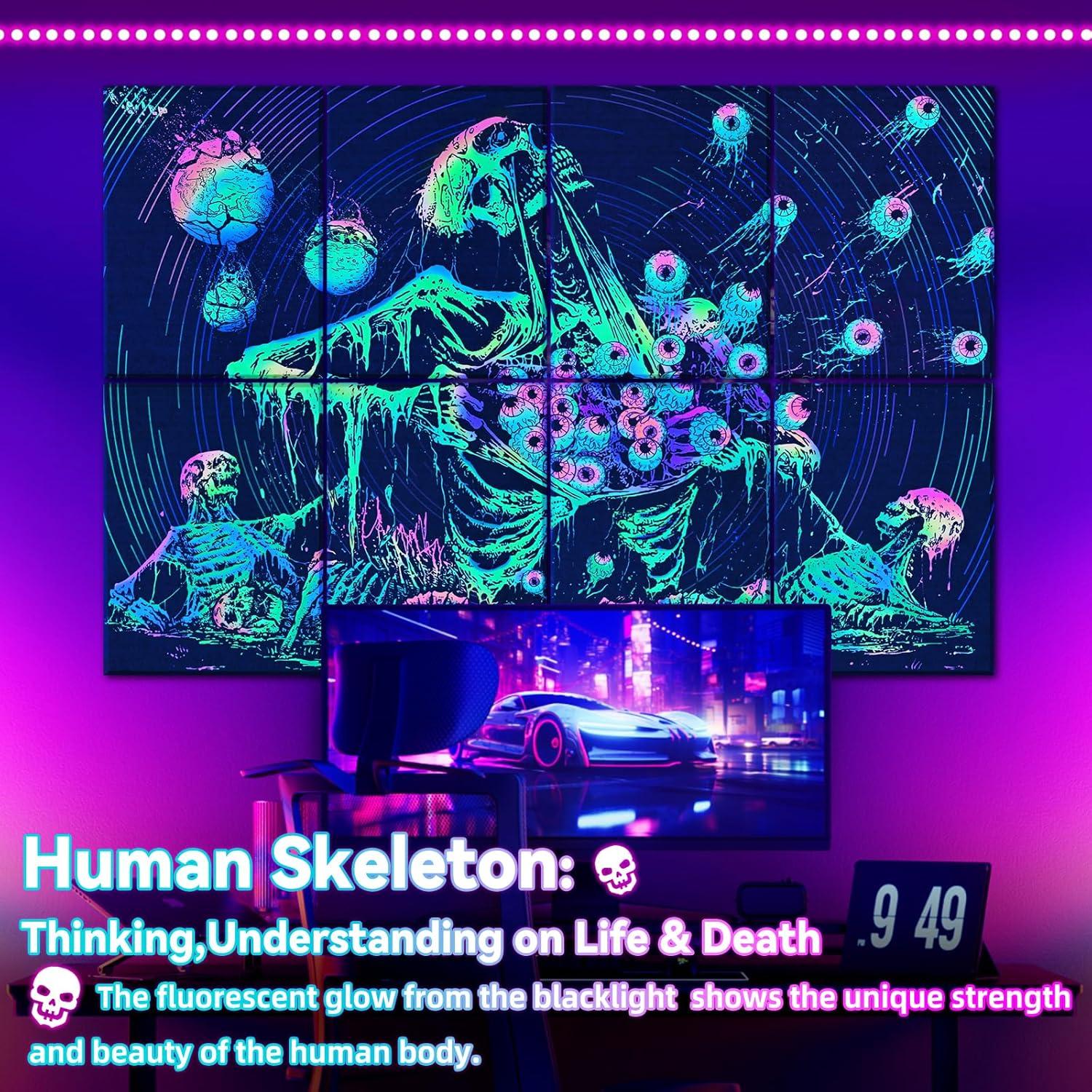 Paquete de 8 Paneles Acústicos AtawLege Esqueleto Humano 121.9x81.3cm