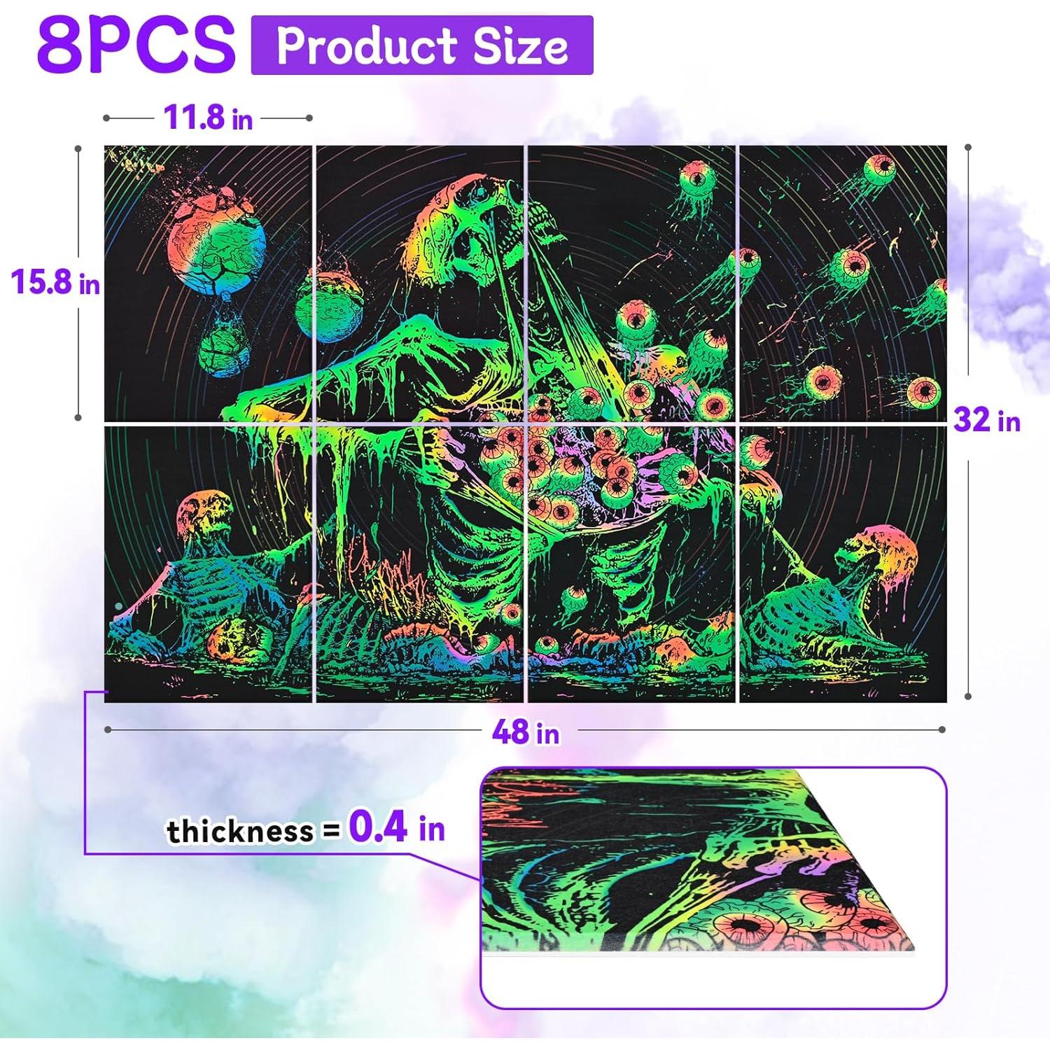 Paquete de 8 Paneles Acústicos AtawLege Esqueleto Humano 121.9x81.3cm