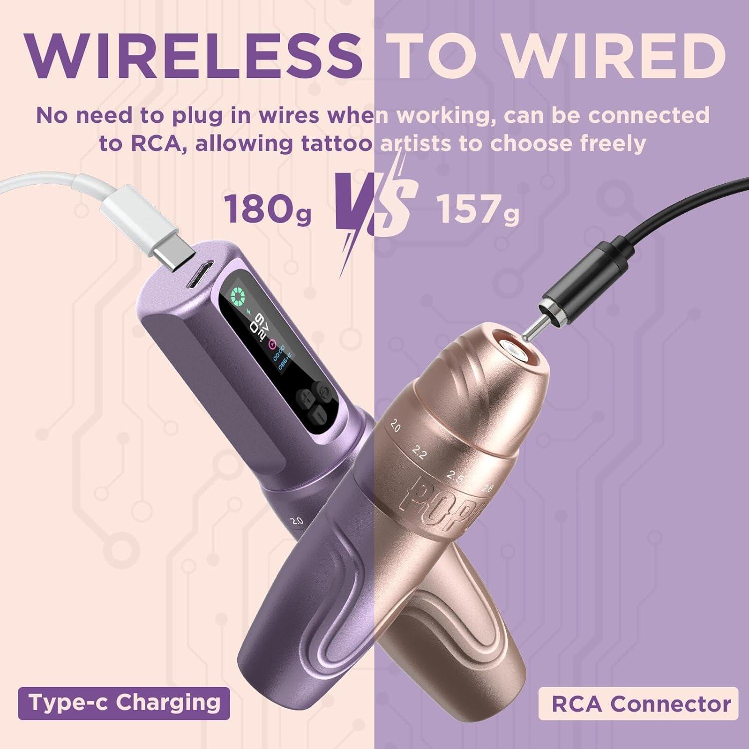 Máquina de Tatuaje Inalámbrica DIVA 1600mAh 6 Golpes Ajustables