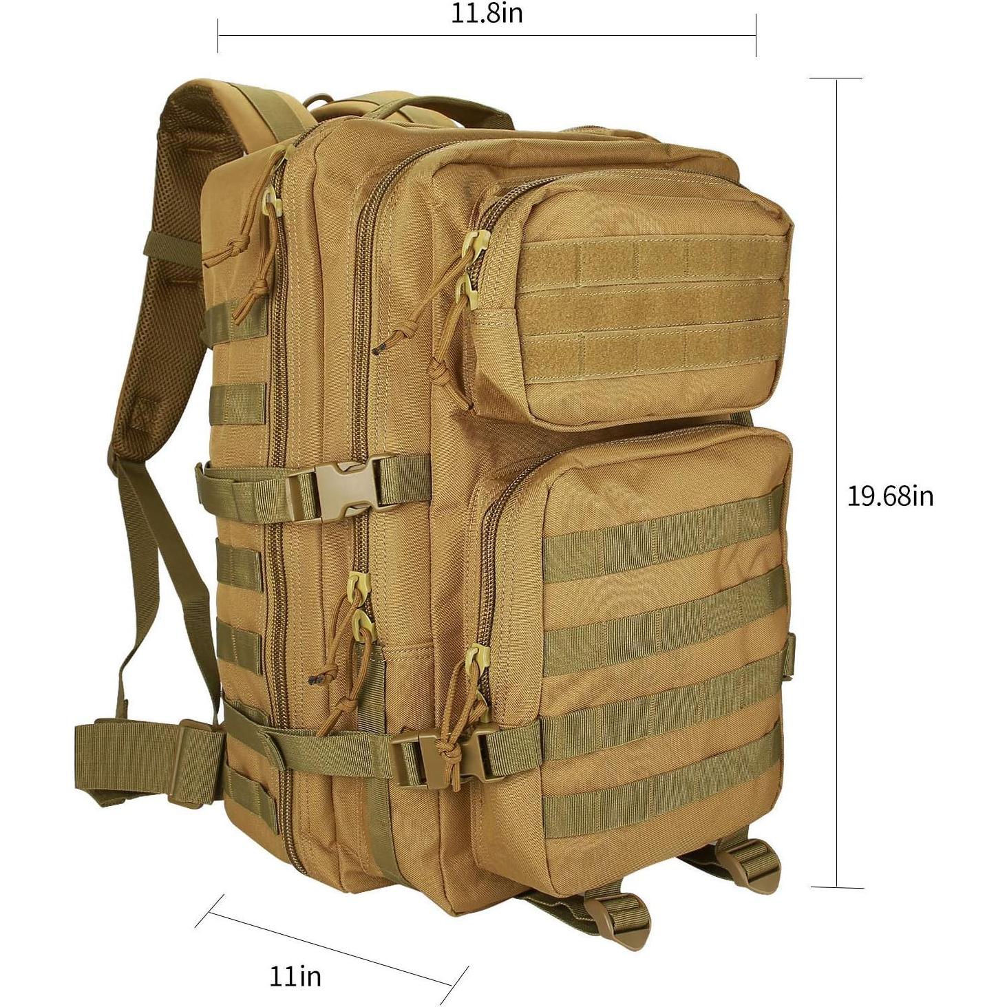 Mochila Táctica ProCase 40L Caqui para Exterior y Supervivencia