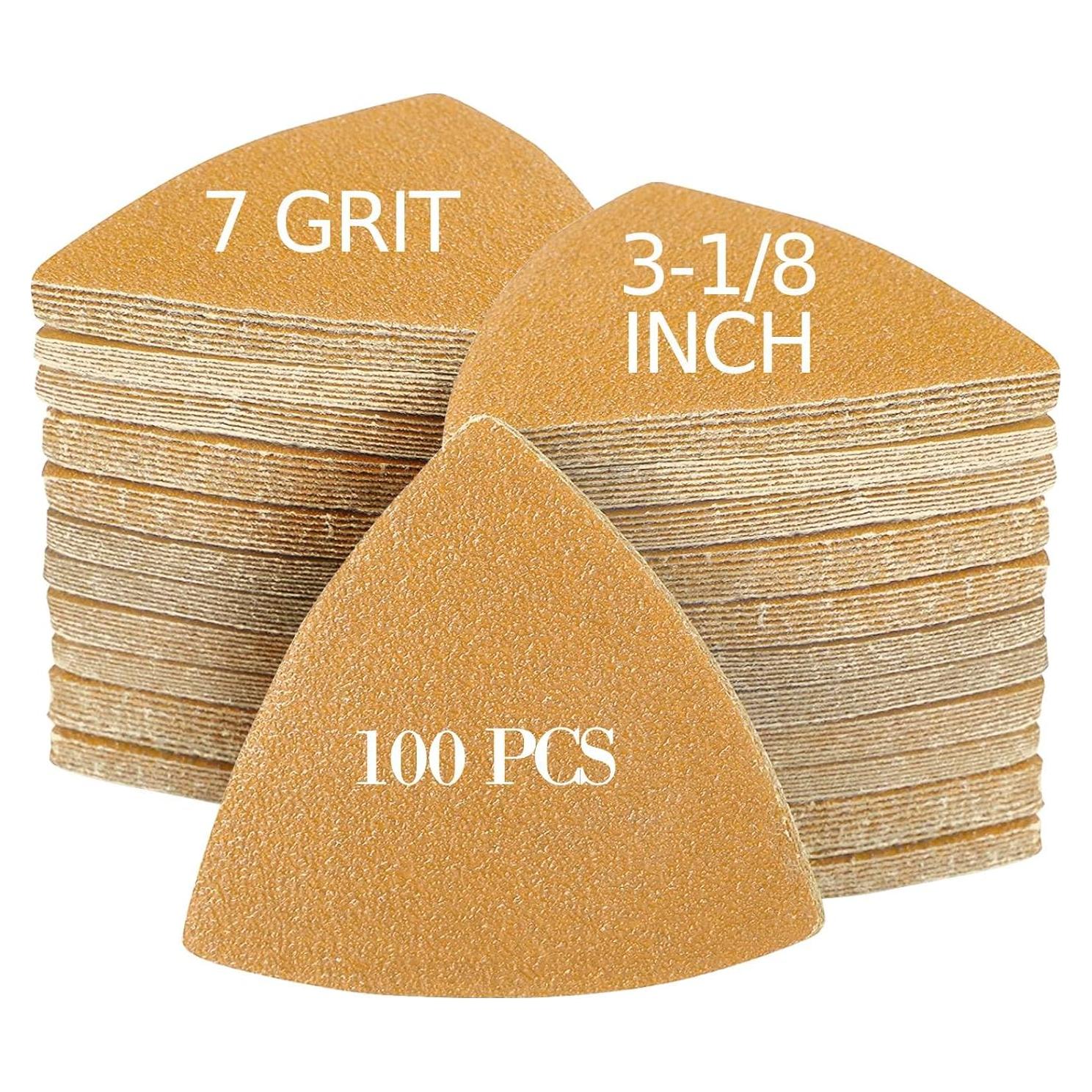 Kit de Almohadillas de Lijado 100PCS Gulrear Triangular Amarillo