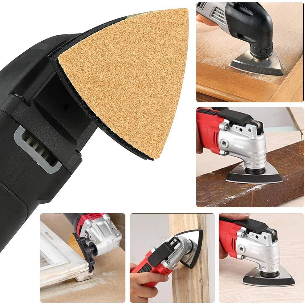 Kit de Almohadillas de Lijado 100PCS Gulrear Triangular Amarillo