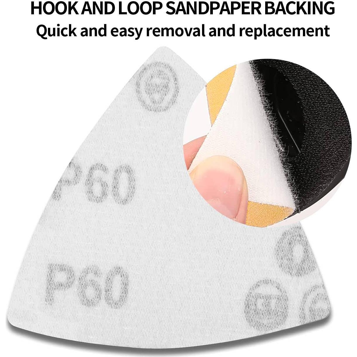Kit de Almohadillas de Lijado 100PCS Gulrear Triangular Amarillo