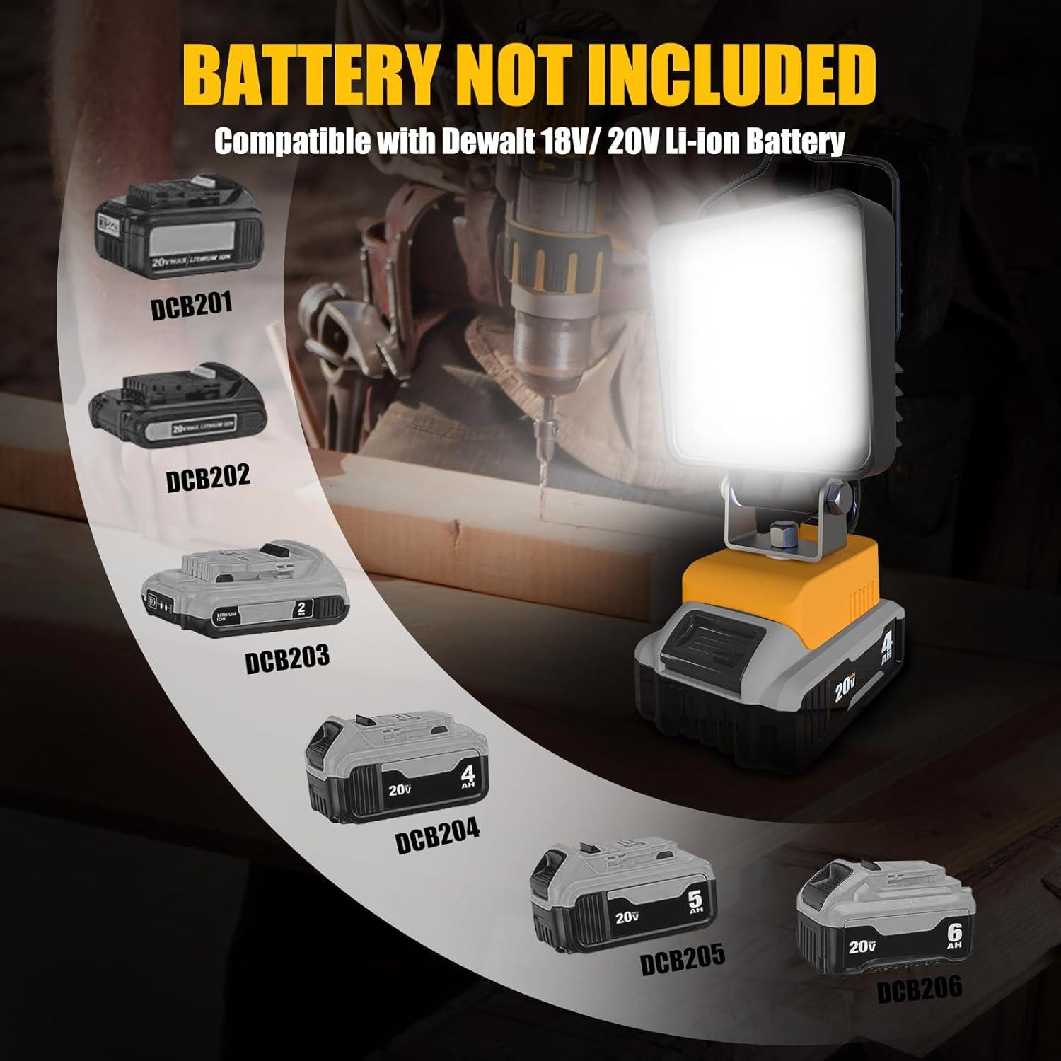 Luz de Trabajo LED Inalámbrica LANKA 10000LM 20V - 2 Pcs