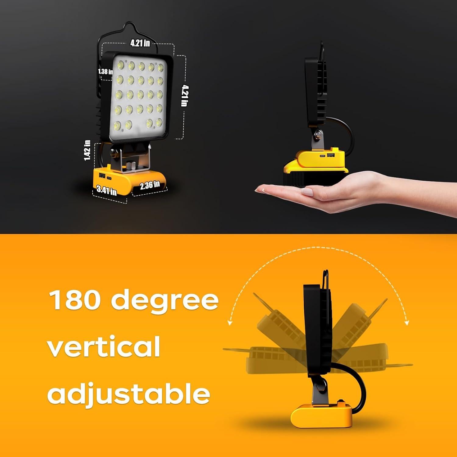 Luz de Trabajo LED Inalámbrica LANKA 10000LM 20V - 2 Pcs