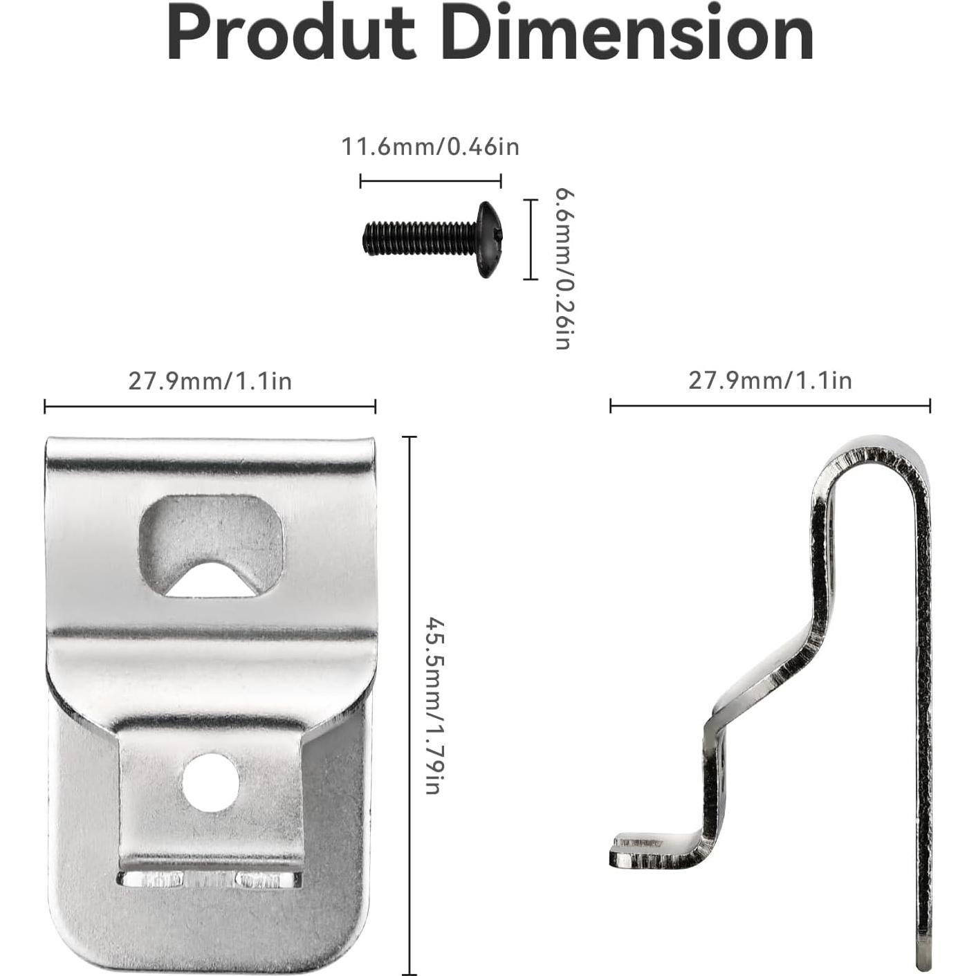 Clips de Cinturón Dewalt N268241 - 4 Piezas Acero Inoxidable