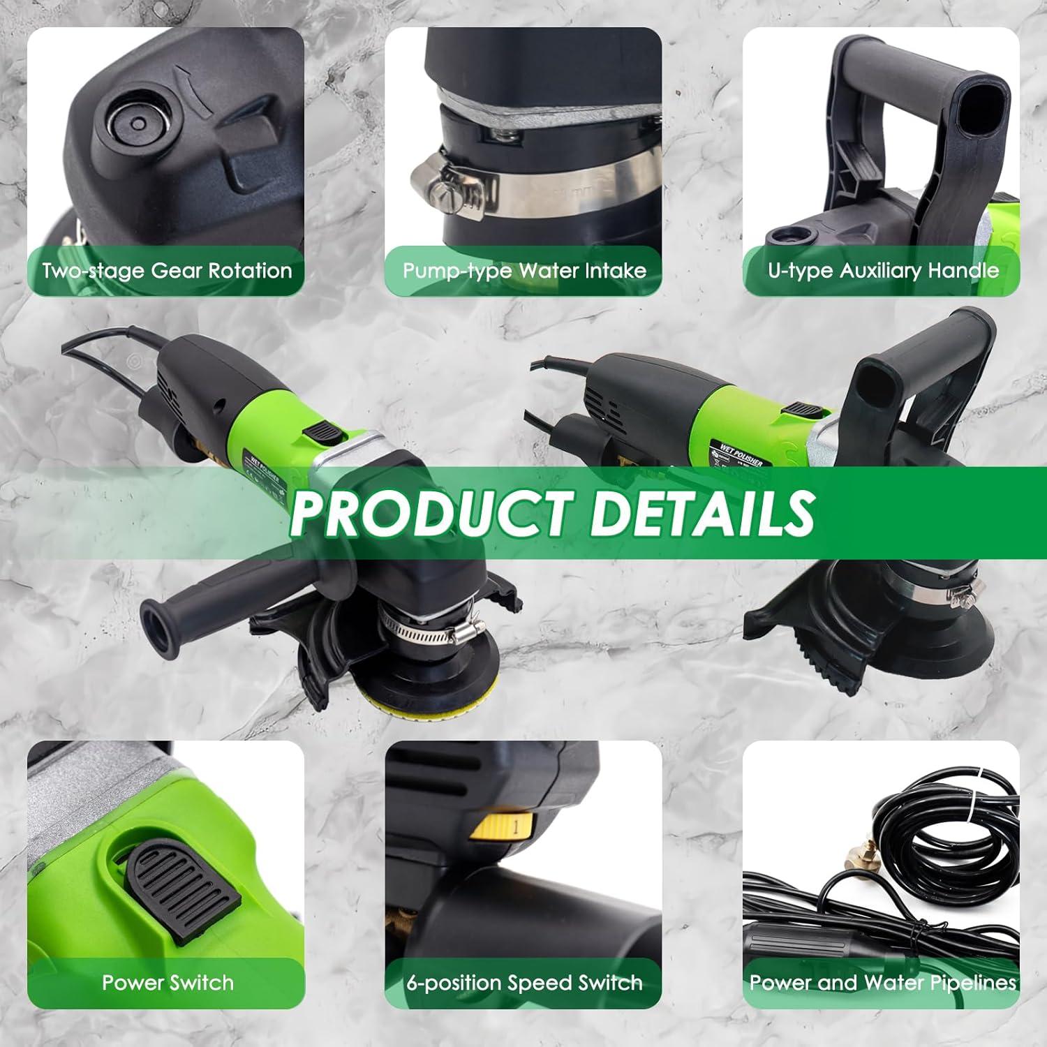 Pulidora de Piedra Húmeda Eléctrica SDRTOP 800W 4" Velocidad Variable