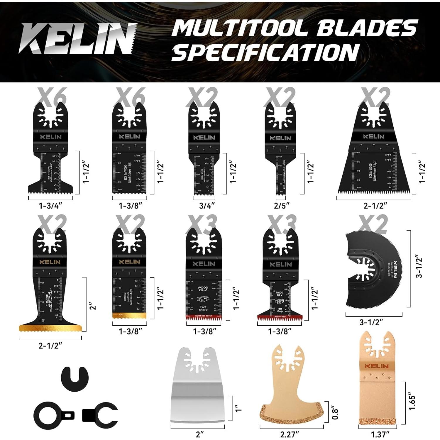 KELIN Kit de 118 Piezas de Cuchillas Multiherramienta Universal