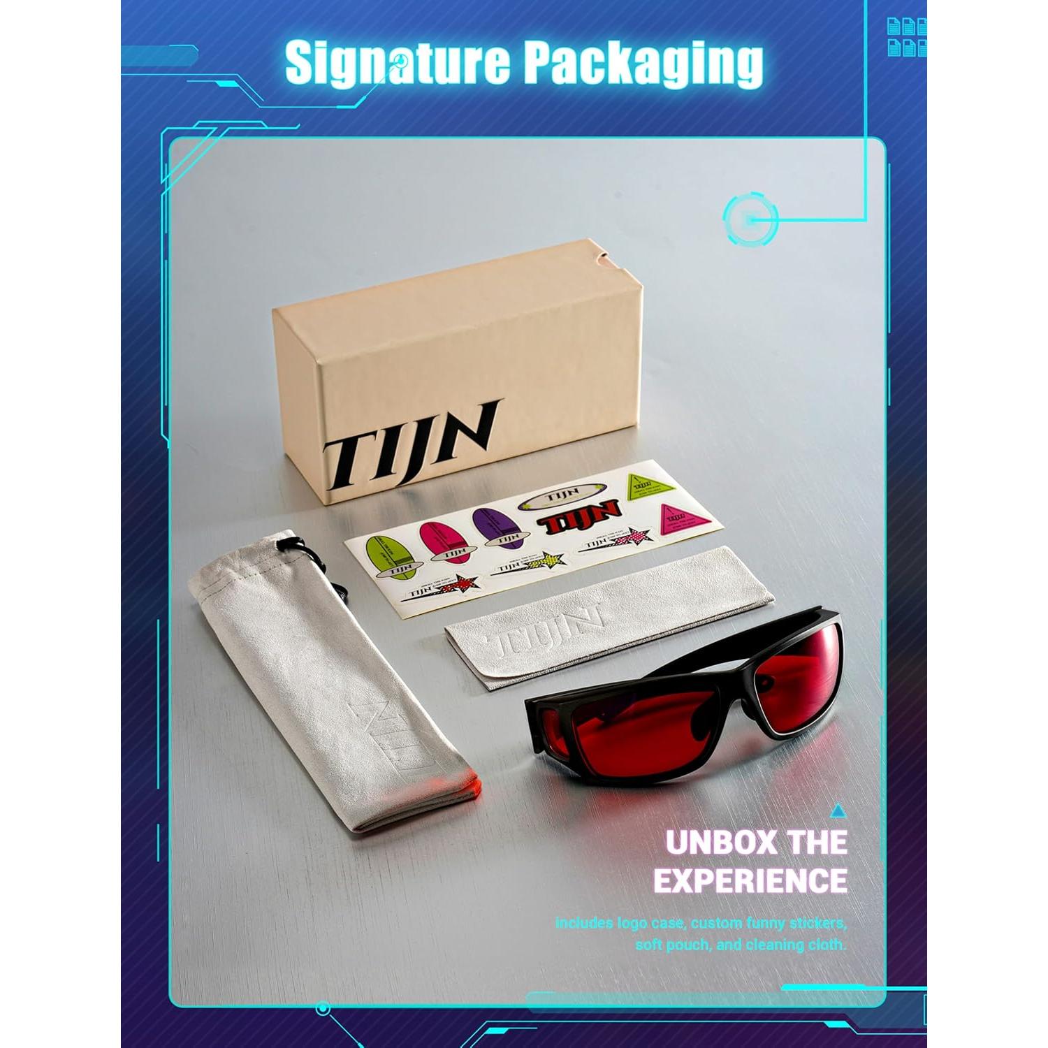 Gafas de Sueño TIJN Sonia - Bloqueo Luz Azul y Verde, Lente Roja