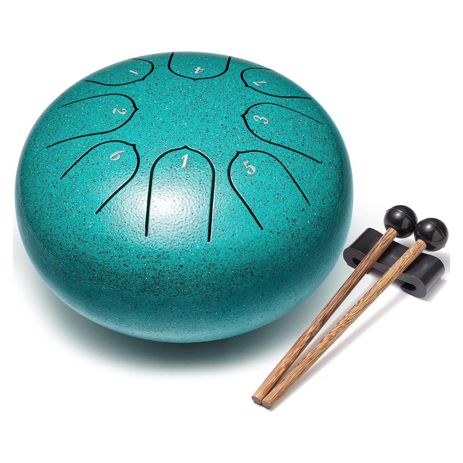 Tambor de Lengua de Acero 15cm 8 Notas Lronbird Malaquita