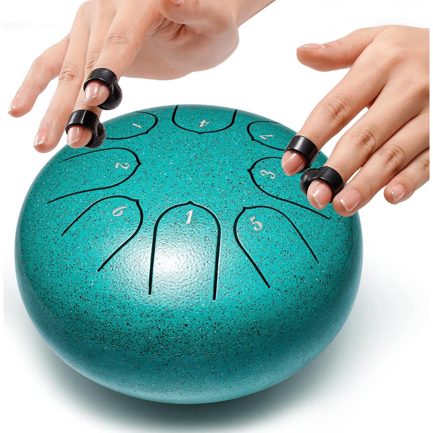 Tambor de Lengua de Acero 15cm 8 Notas Lronbird Malaquita