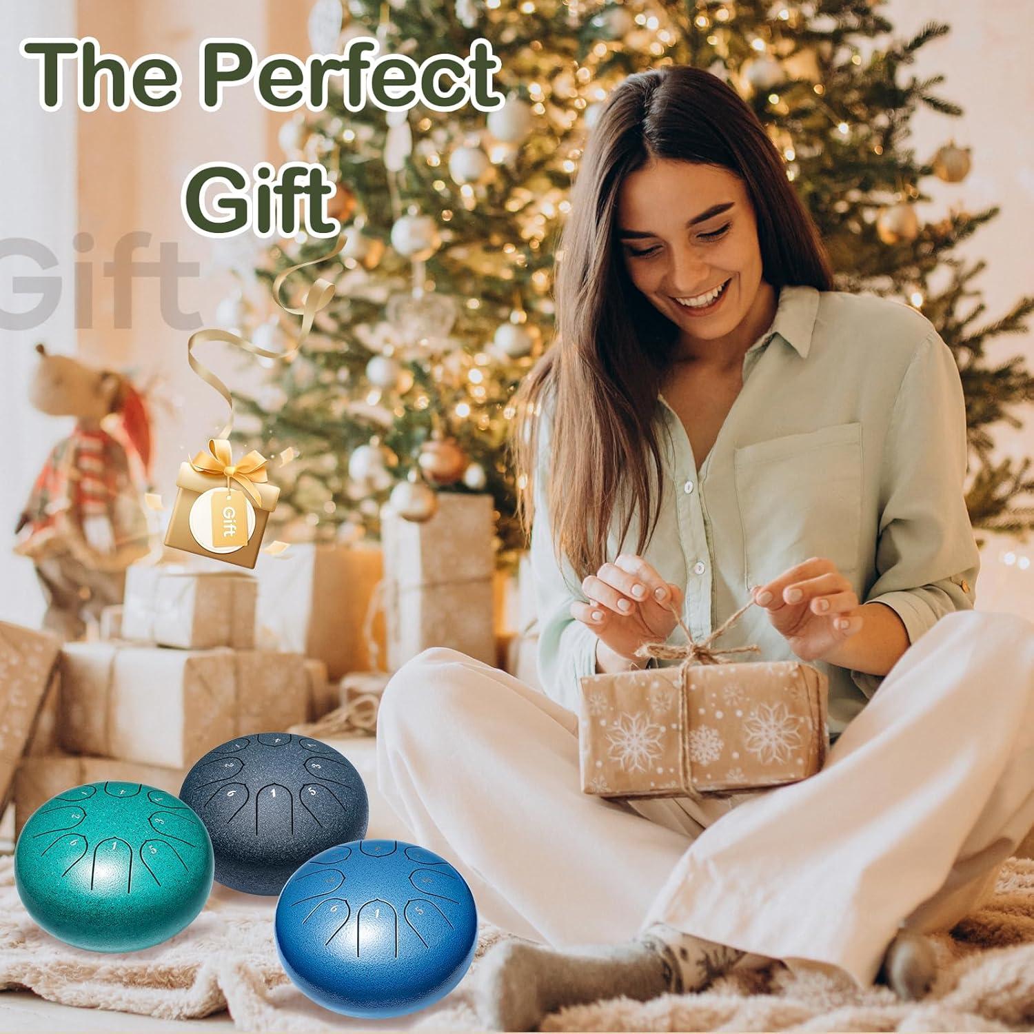 Tambor de Lengua de Acero 15cm 8 Notas Lronbird Malaquita