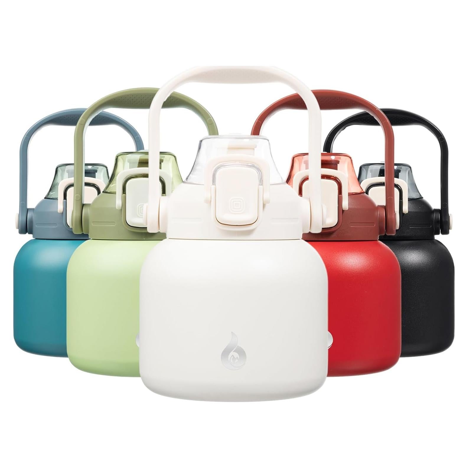 Botella de Agua Aislada BJPKPK 600 ml con Pajilla y Asa