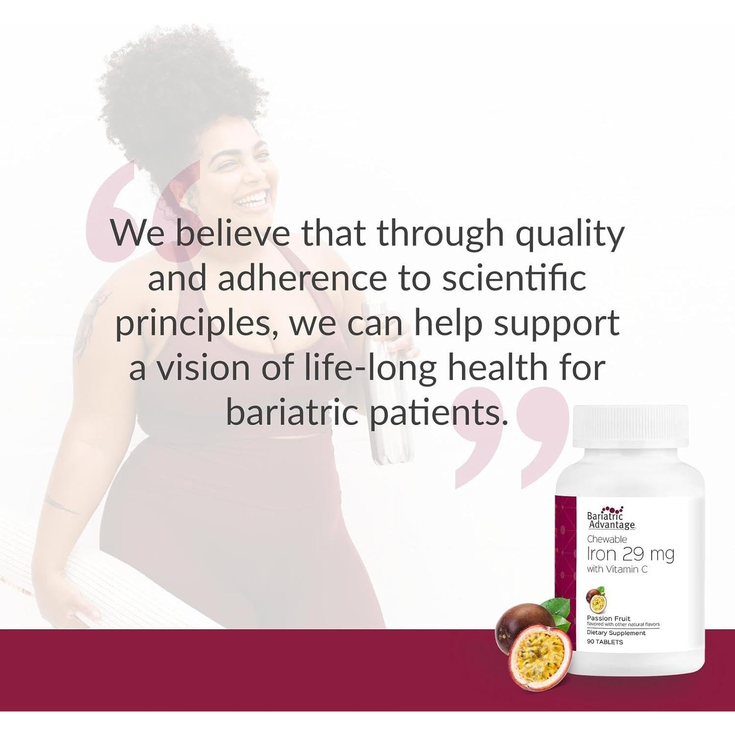 Suplemento de Hierro Masticable Ventaja Bariátrica 29 mg con Vitamina C - 90 Tabletas