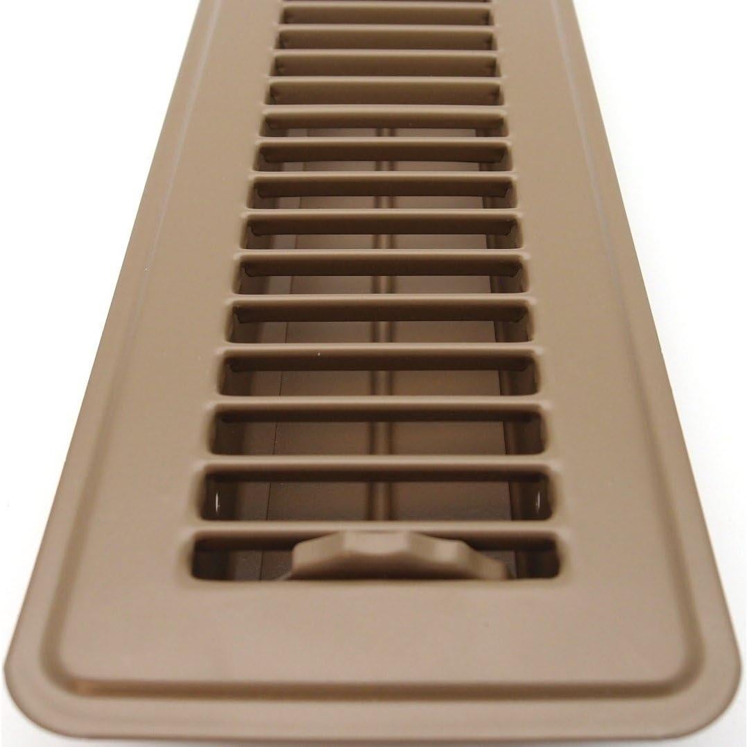 Registro de Piso HVAC Premium 10 x 2 cm Acero Rígido Marrón