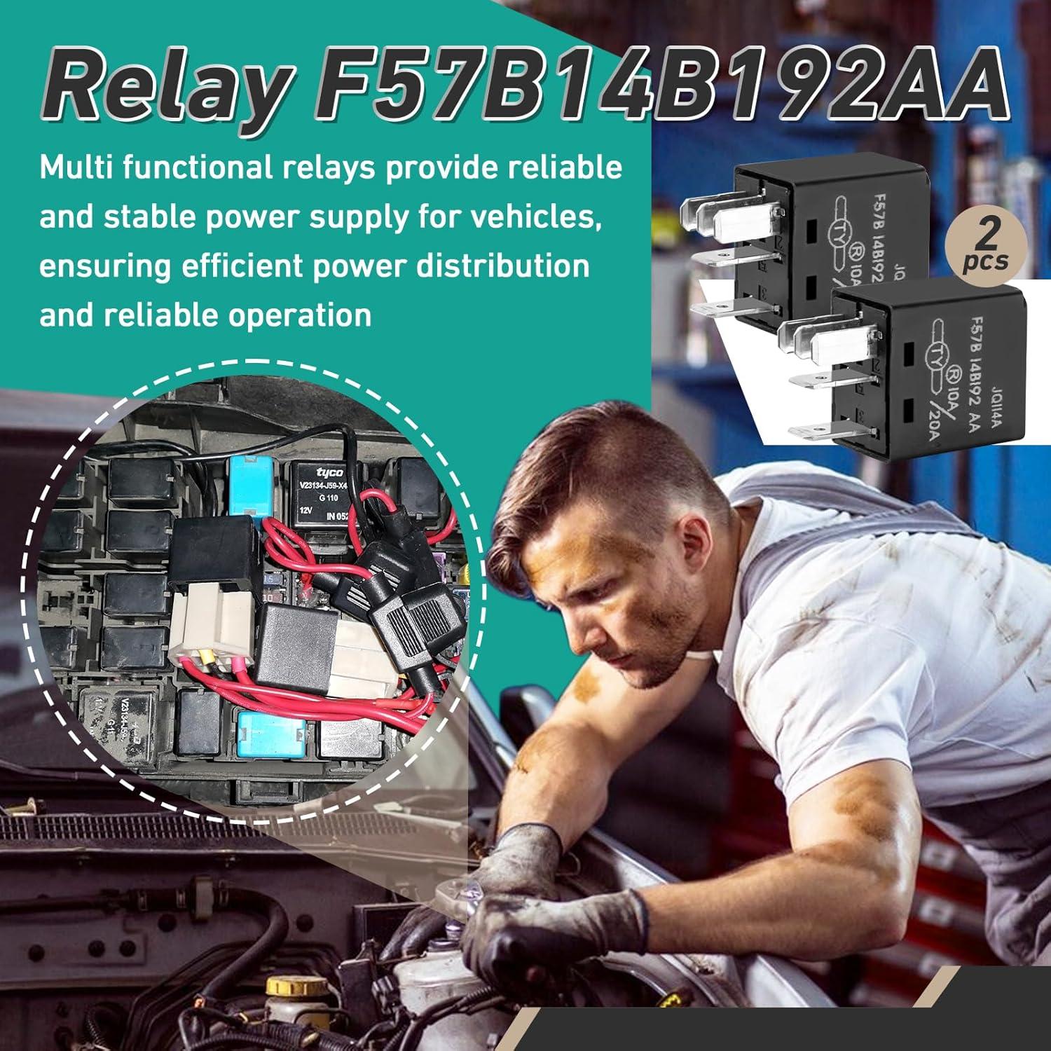 Relé Automotriz F57B14B192AA Gfdoso 10A/20A 12VDC - 2 Piezas