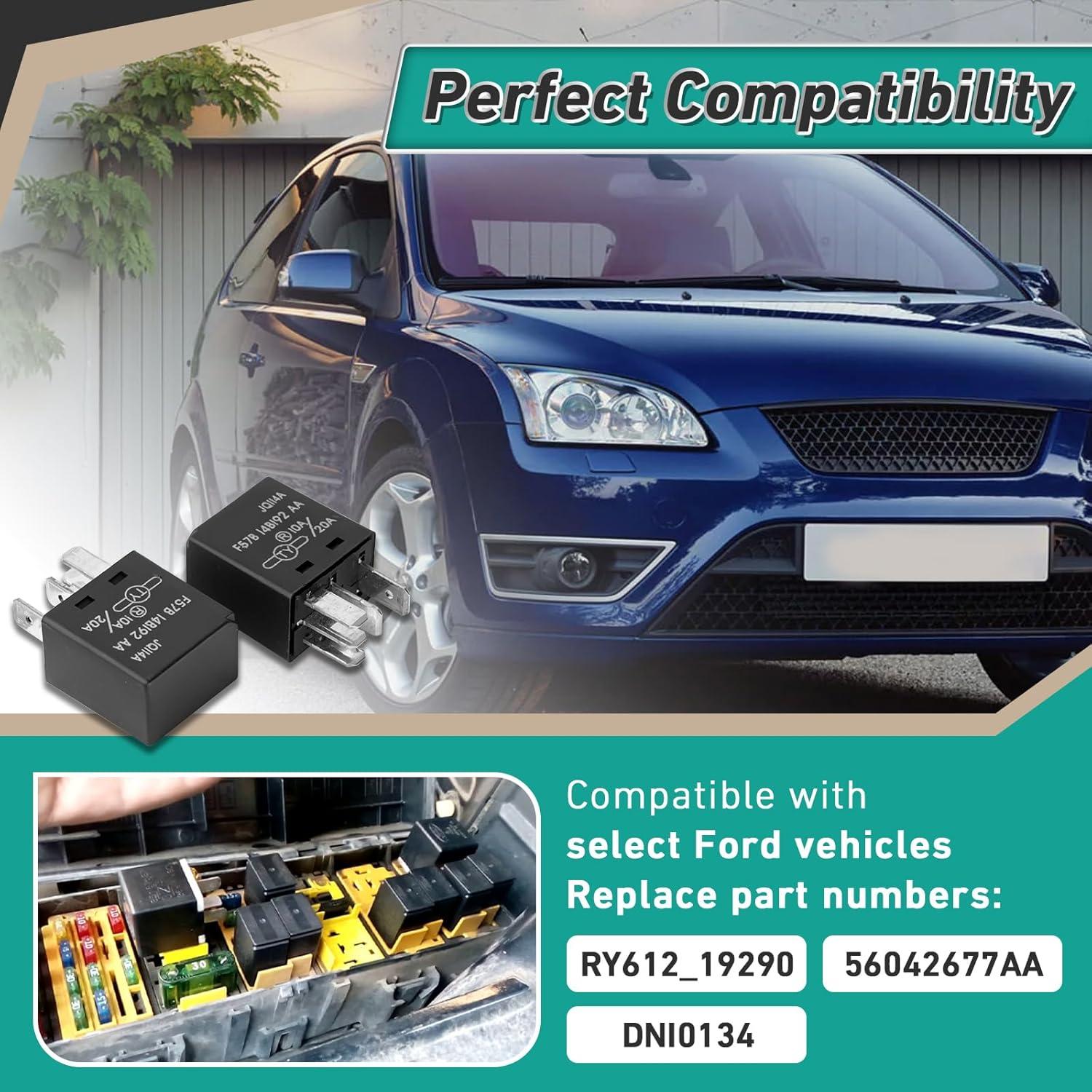 Relé Automotriz F57B14B192AA Gfdoso 10A/20A 12VDC - 2 Piezas