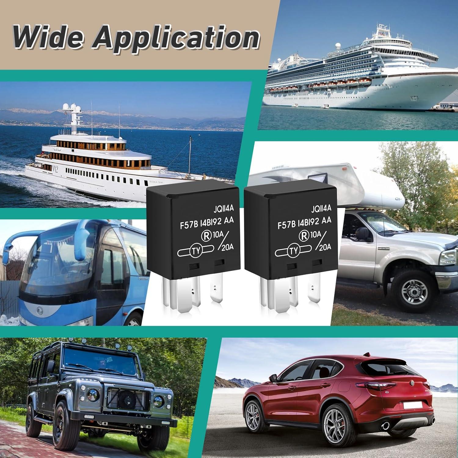 Relé Automotriz F57B14B192AA Gfdoso 10A/20A 12VDC - 2 Piezas