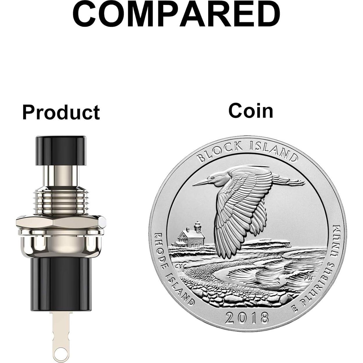 Interruptor de Botón Momentáneo DIYhz NC 10pcs 250V 1A