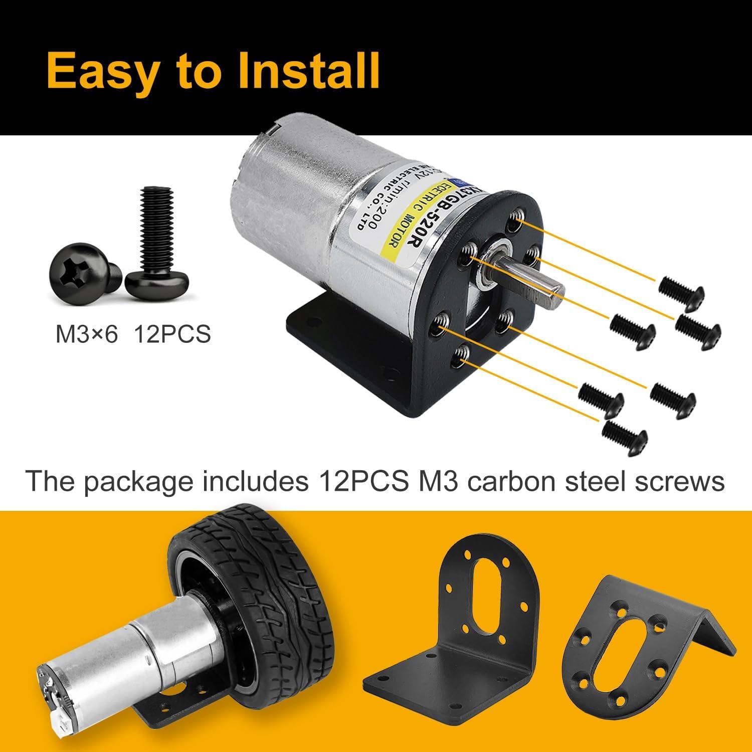 Juego de Soporte de Motor DC 37mm Mrosnail - Hierro Antioxidante