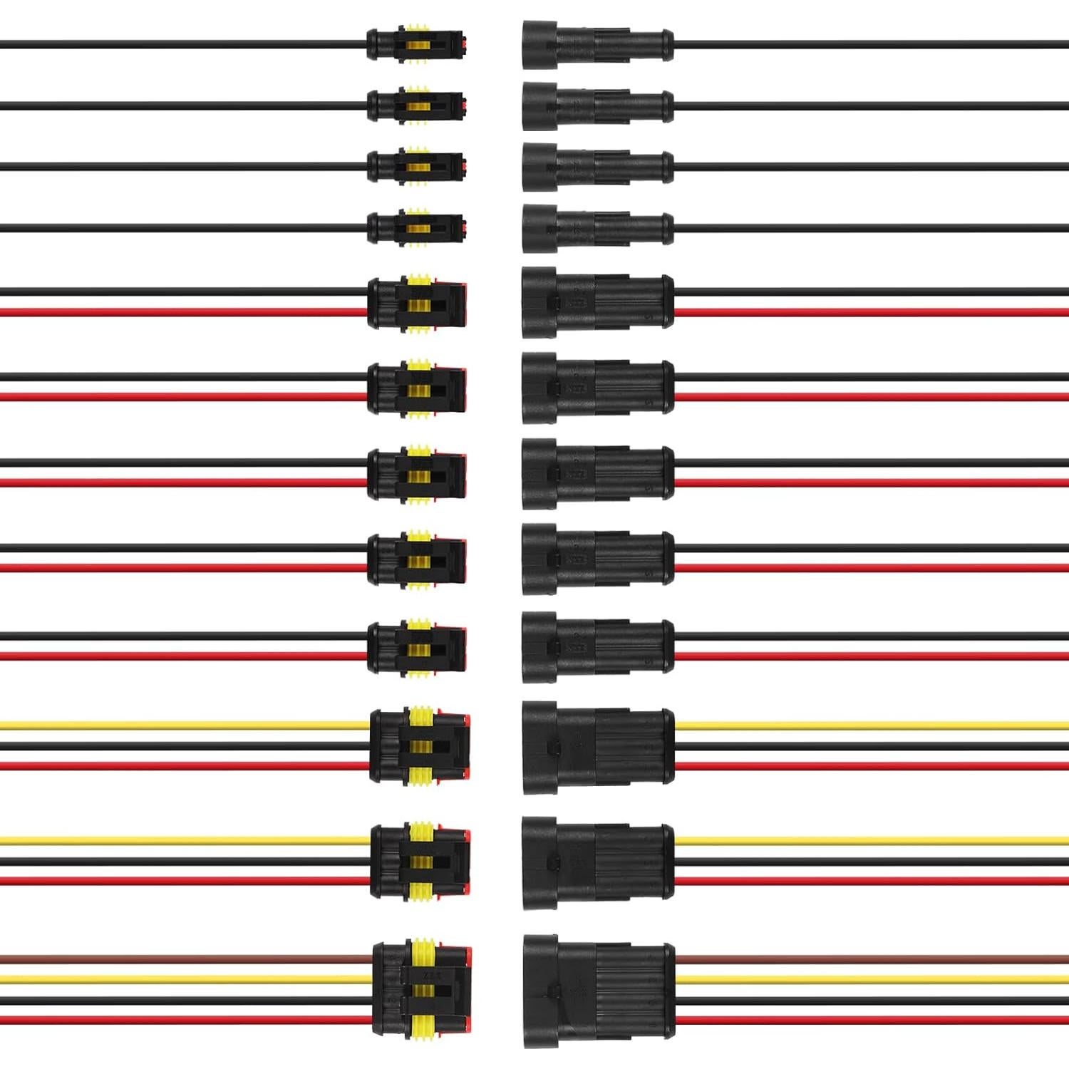Kit de conectores eléctricos automotrices Alzysnv 1/2/3/4 Pin
