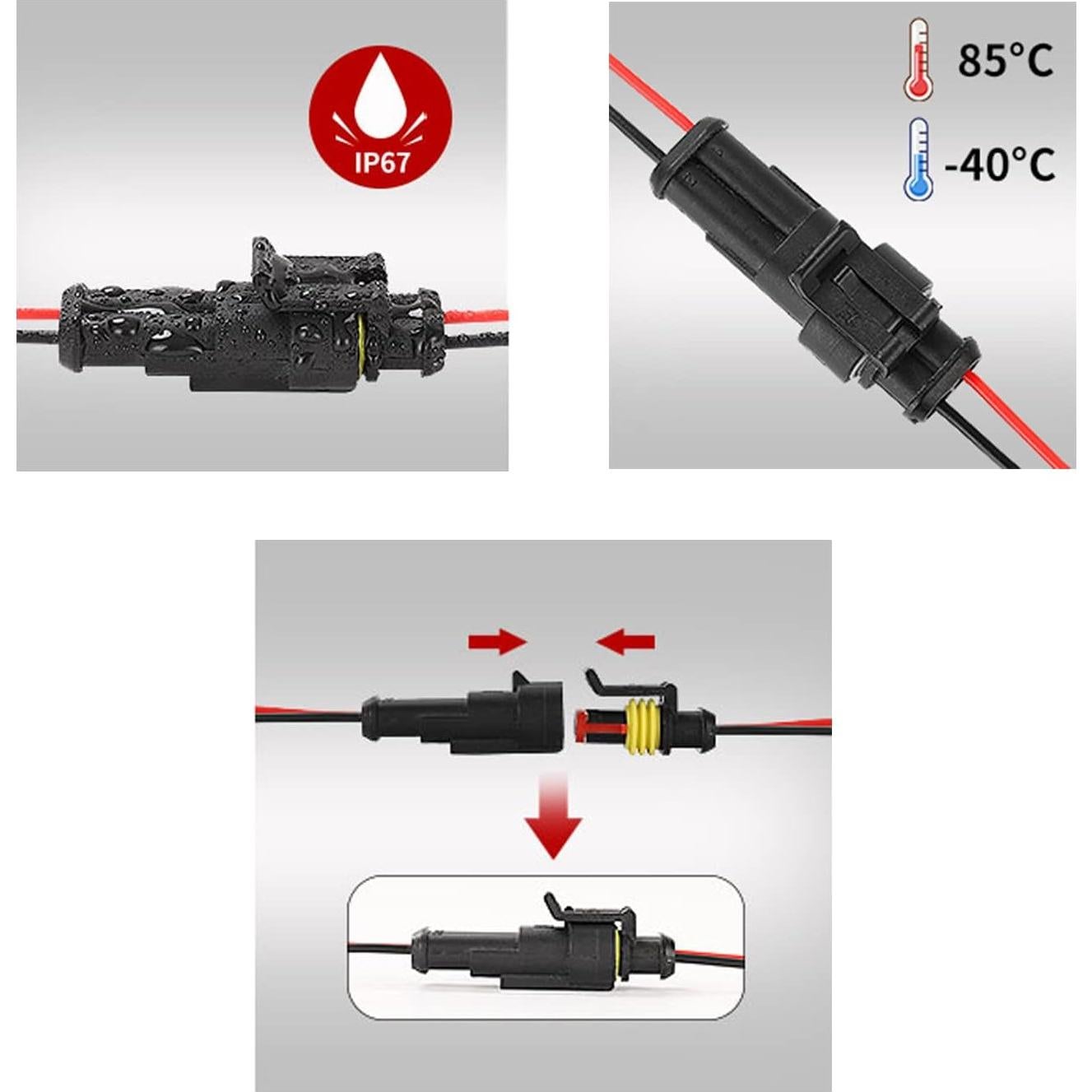 Kit de conectores eléctricos automotrices Alzysnv 1/2/3/4 Pin