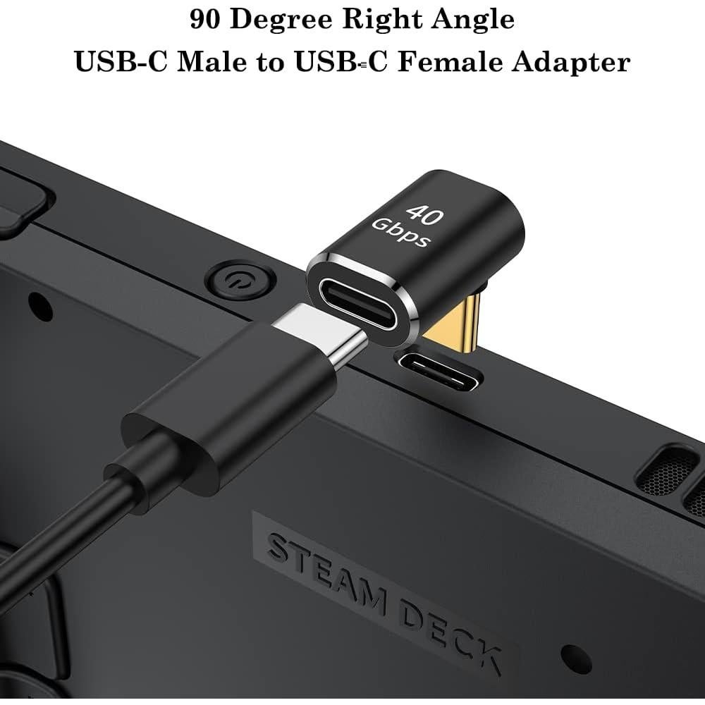 Adaptador USB C 90 Grados AuviPal - Paquete de 2, Negro